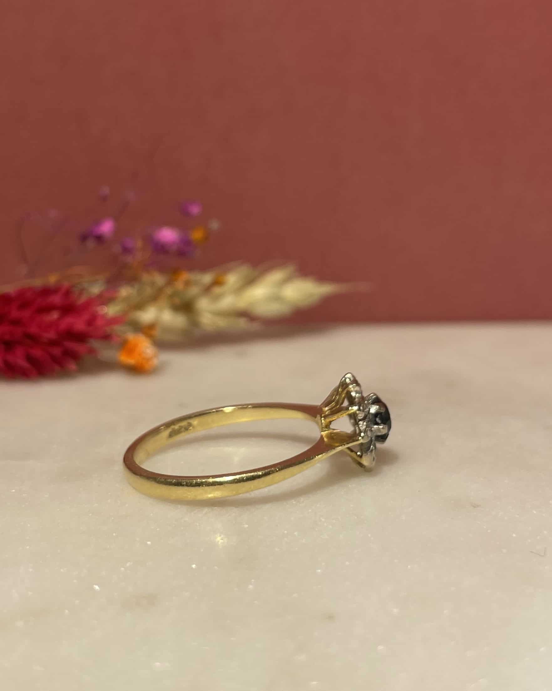"Tessa" Sapphire & Diamond Daisy Ring