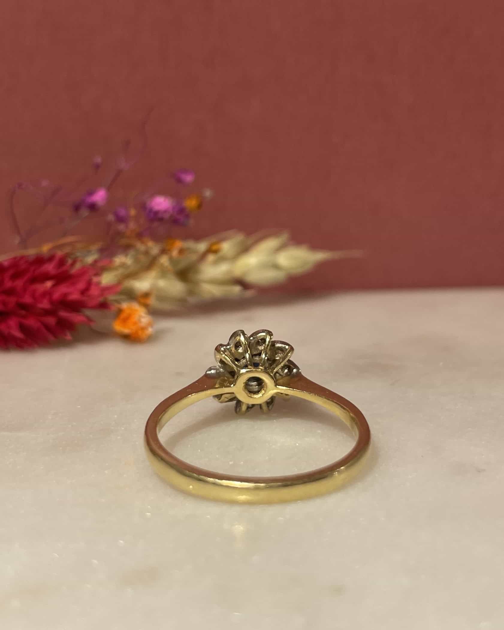 "Tessa" Sapphire & Diamond Daisy Ring