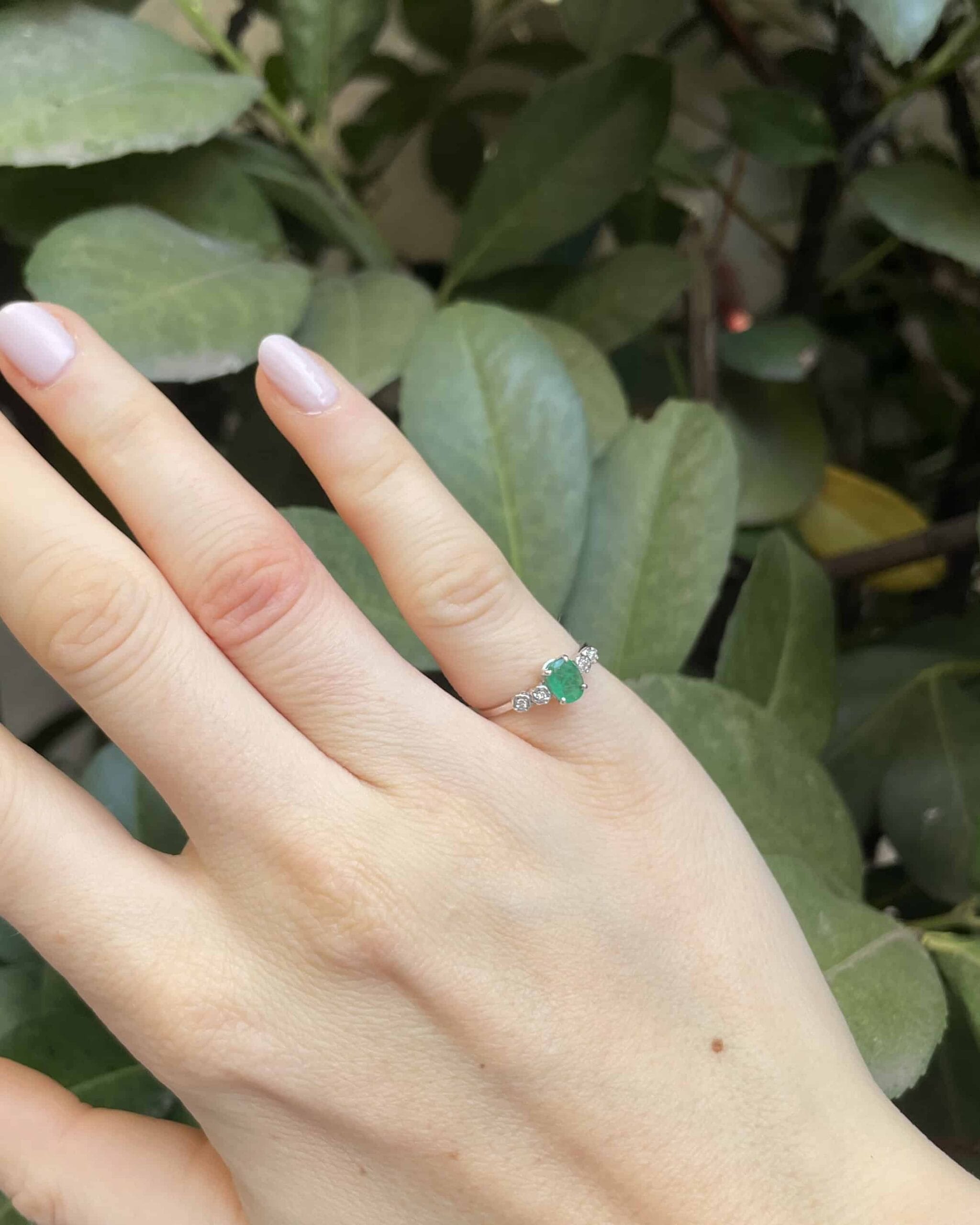 Bague Trilogie Emeraude & Diamants "Keyla"