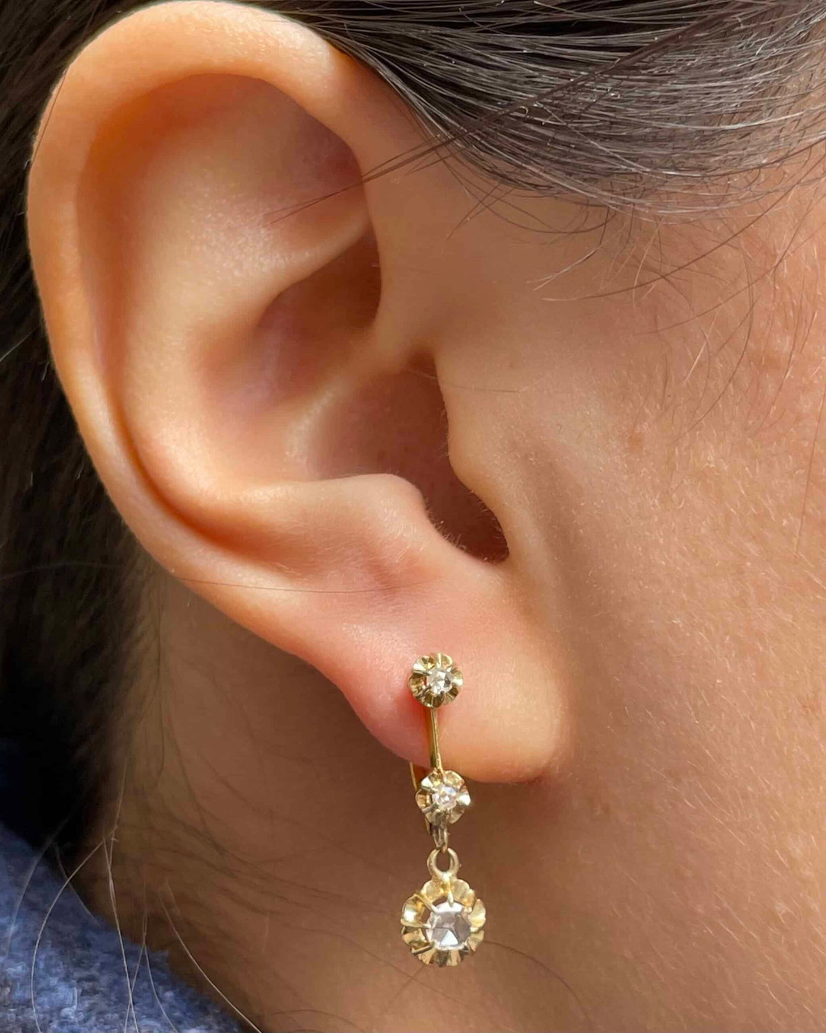 Dormeuses Diamants Vintage "Rebecca"