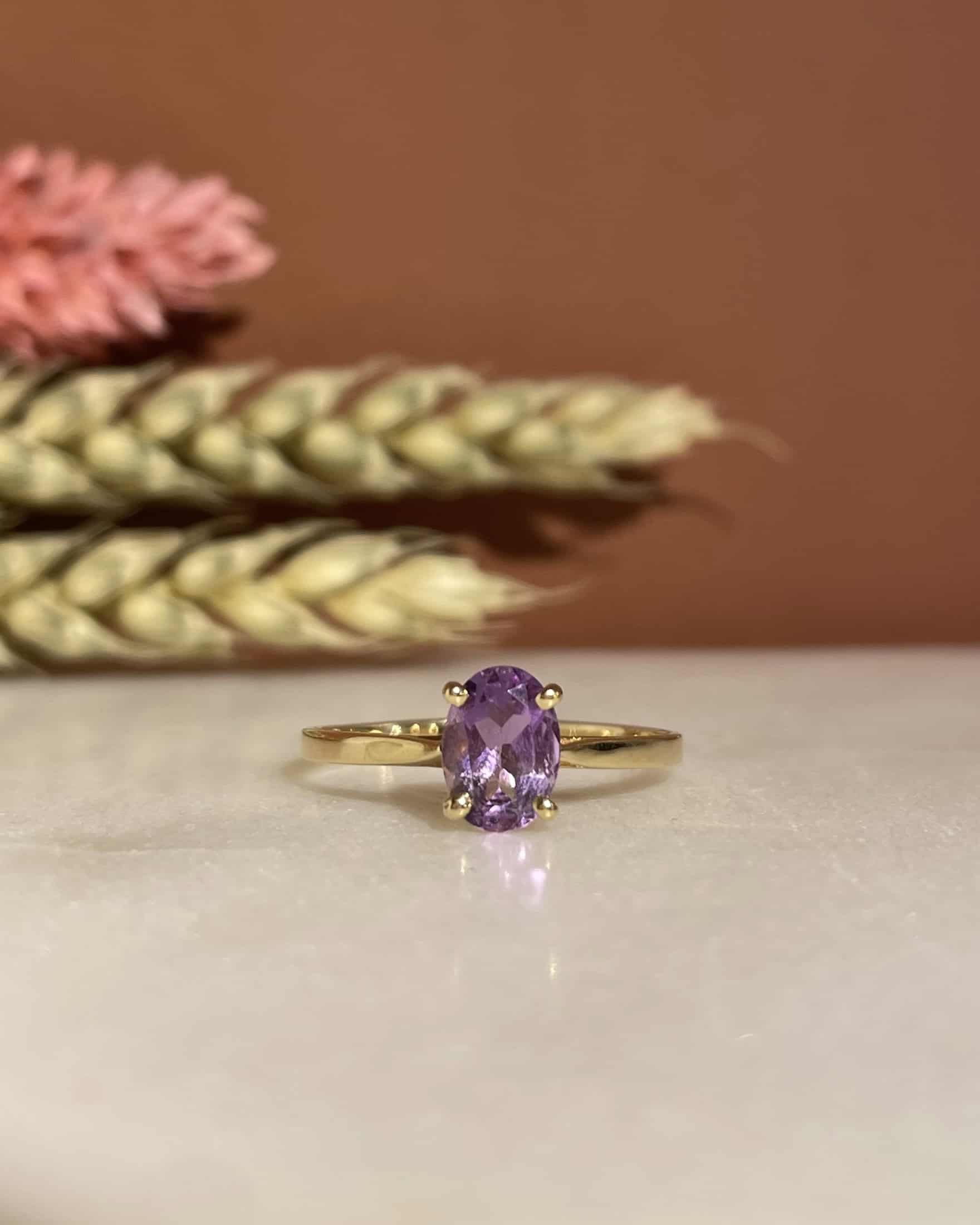 Bague Solitaire Améthyste 0.75 carat "Mahery"