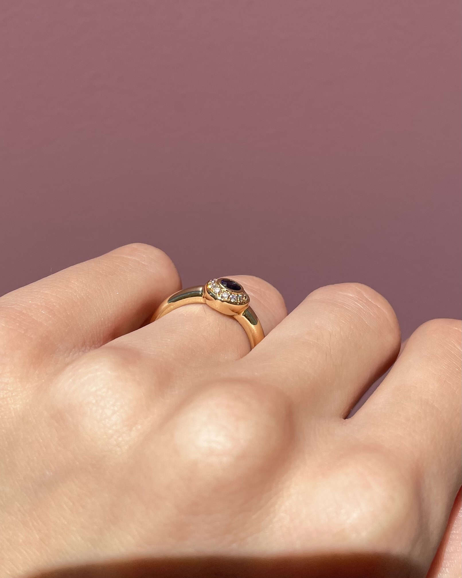 Bague jonc Saphir & Diamants "Nadège"