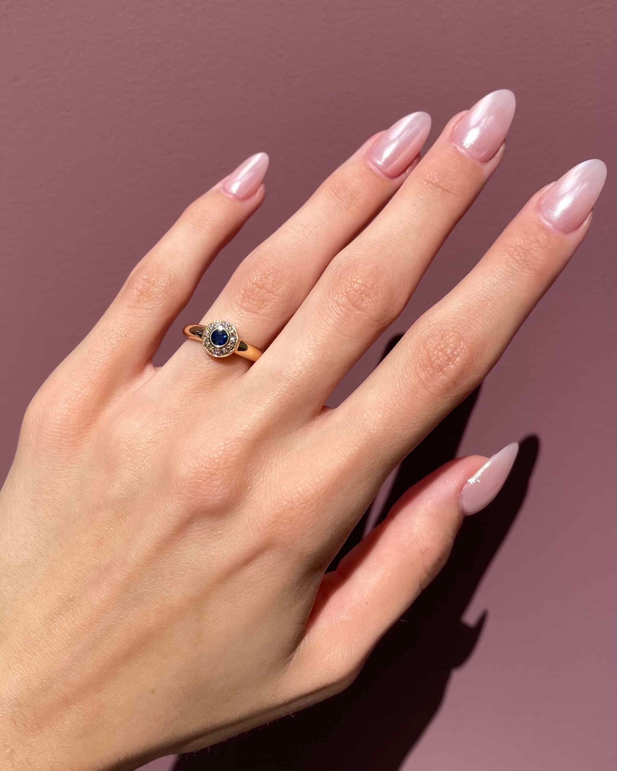 Bague jonc Saphir & Diamants "Nadège"
