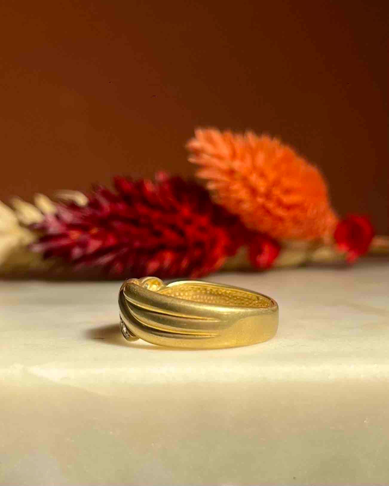 Bague Jonc torsadée diamants "Eléonore"