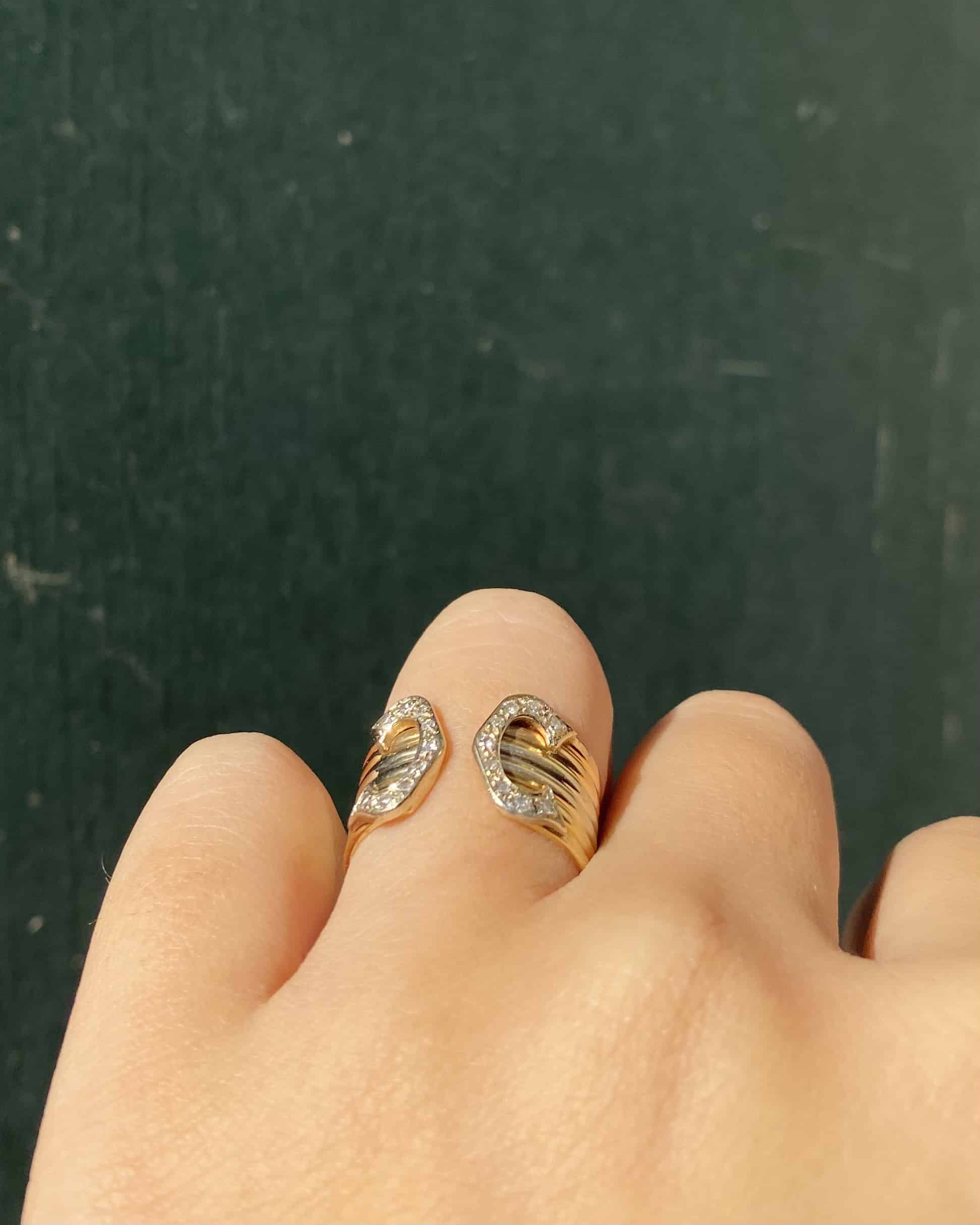 Bague Jonc trois or 18 Diamants "Céleste"