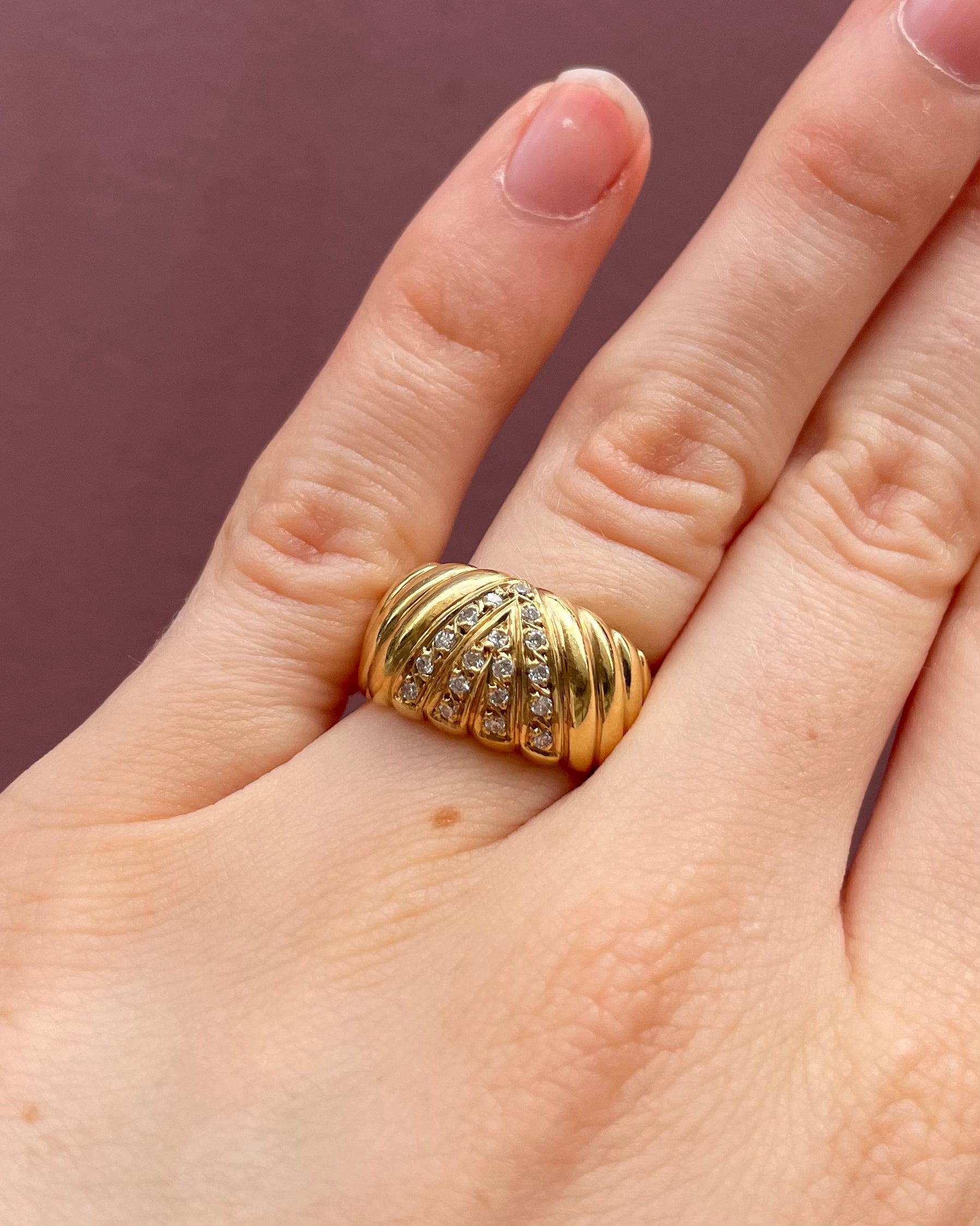 Bague Jonc or 6,57g & Diamants "Jazina"