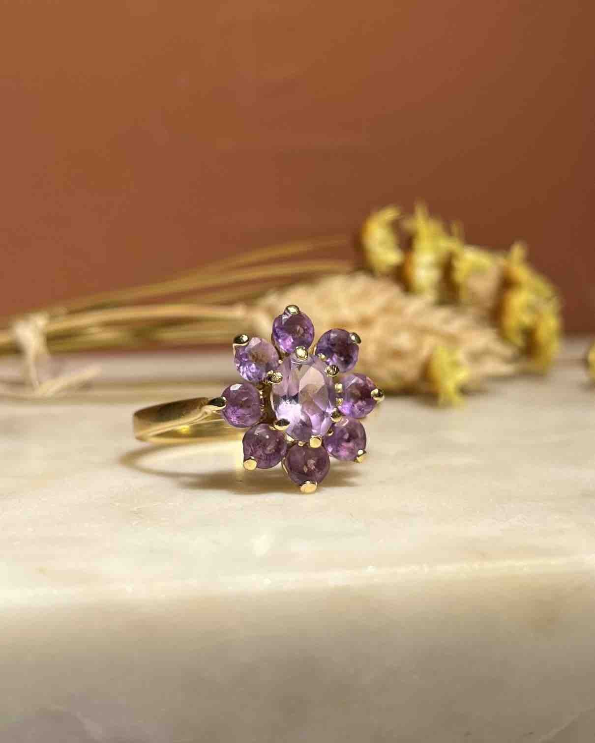Marguerite Améthystes "Marine" Vintage - Elliade Paris