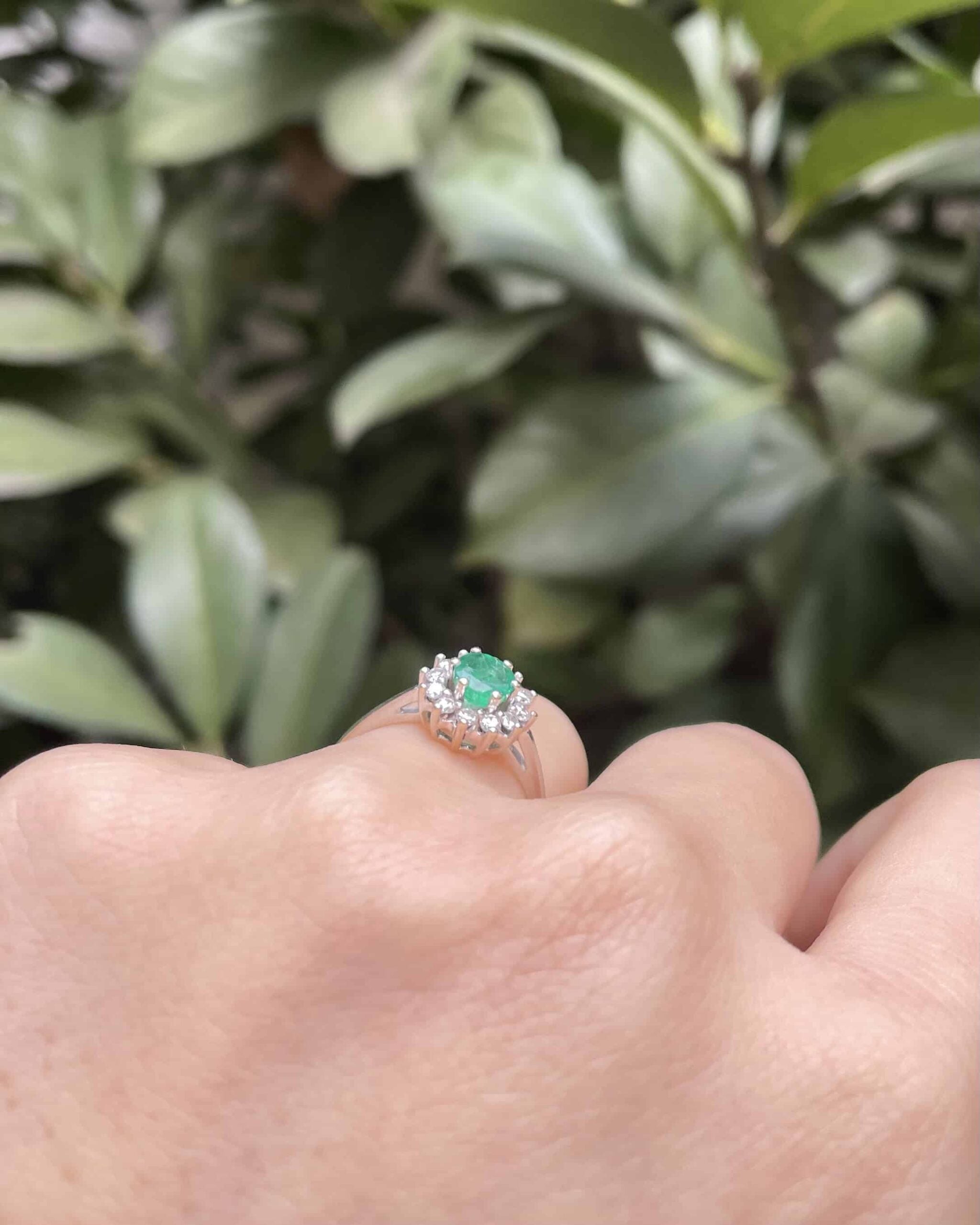 Bague Marguerite Émeraude & Diamants "Noelle"