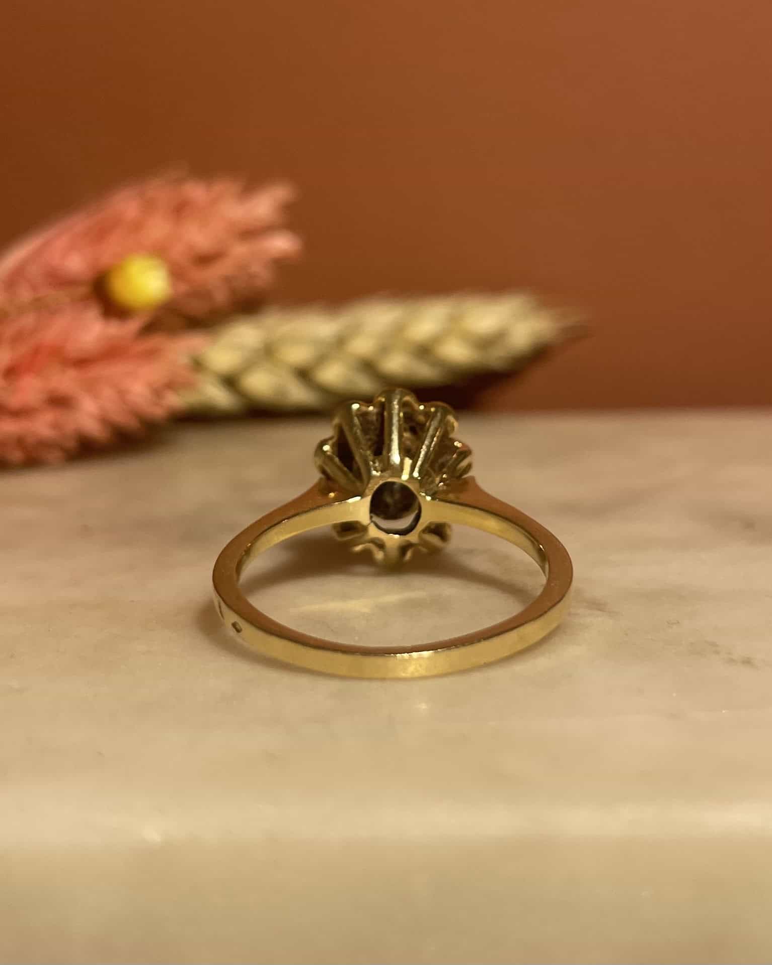 Bague Marguerite Saphir 1 Carat & Diamants "Jaqueline"