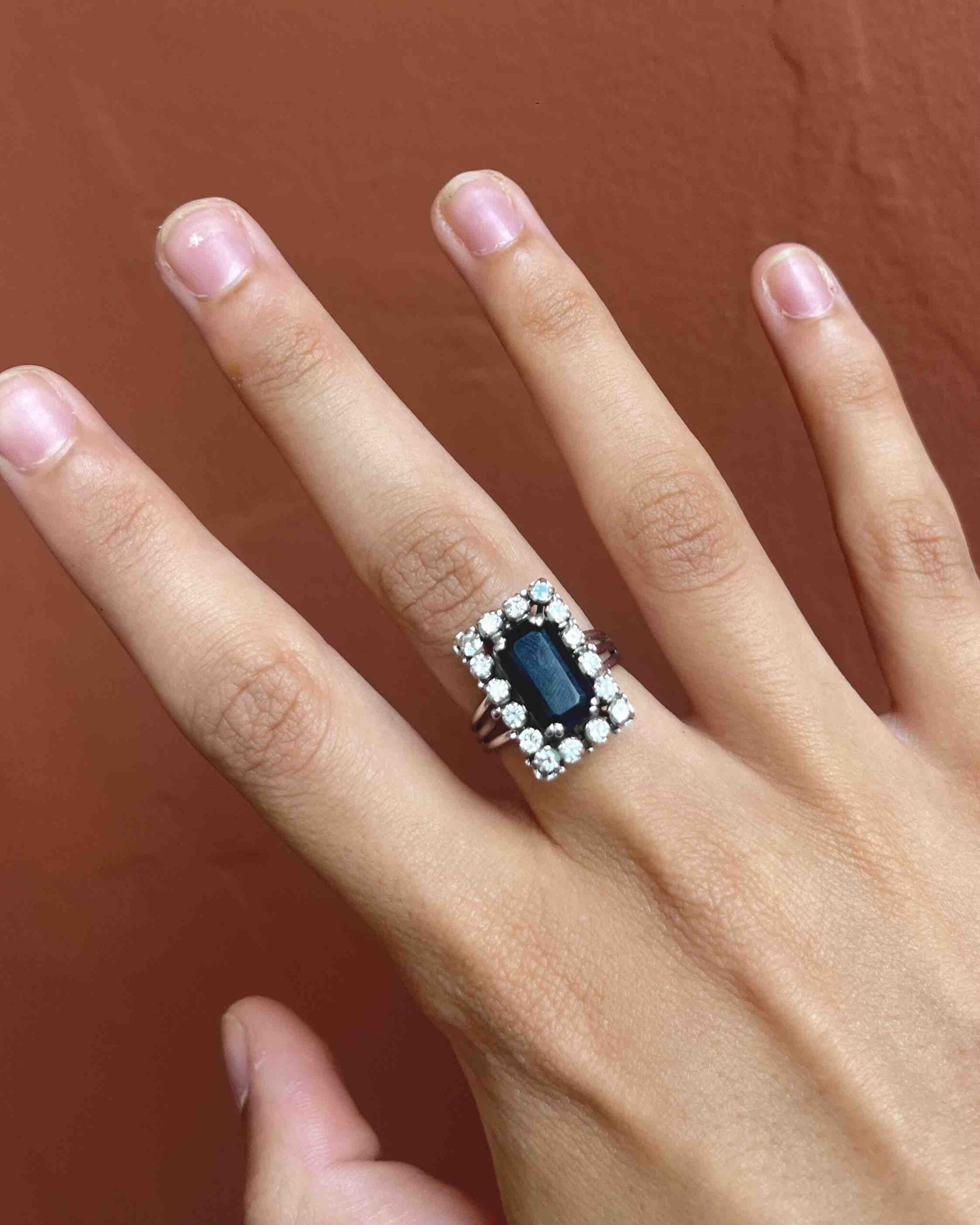 3-carat Sapphire & Diamond "Cleopatra" Daisy Ring