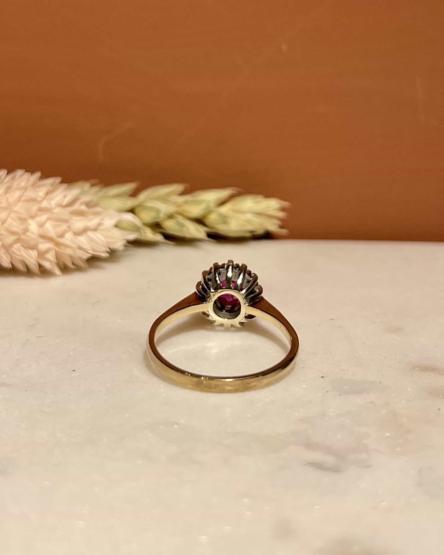 Bague Marguerite Rubis 0.45 carat & Diamants "Nellie"