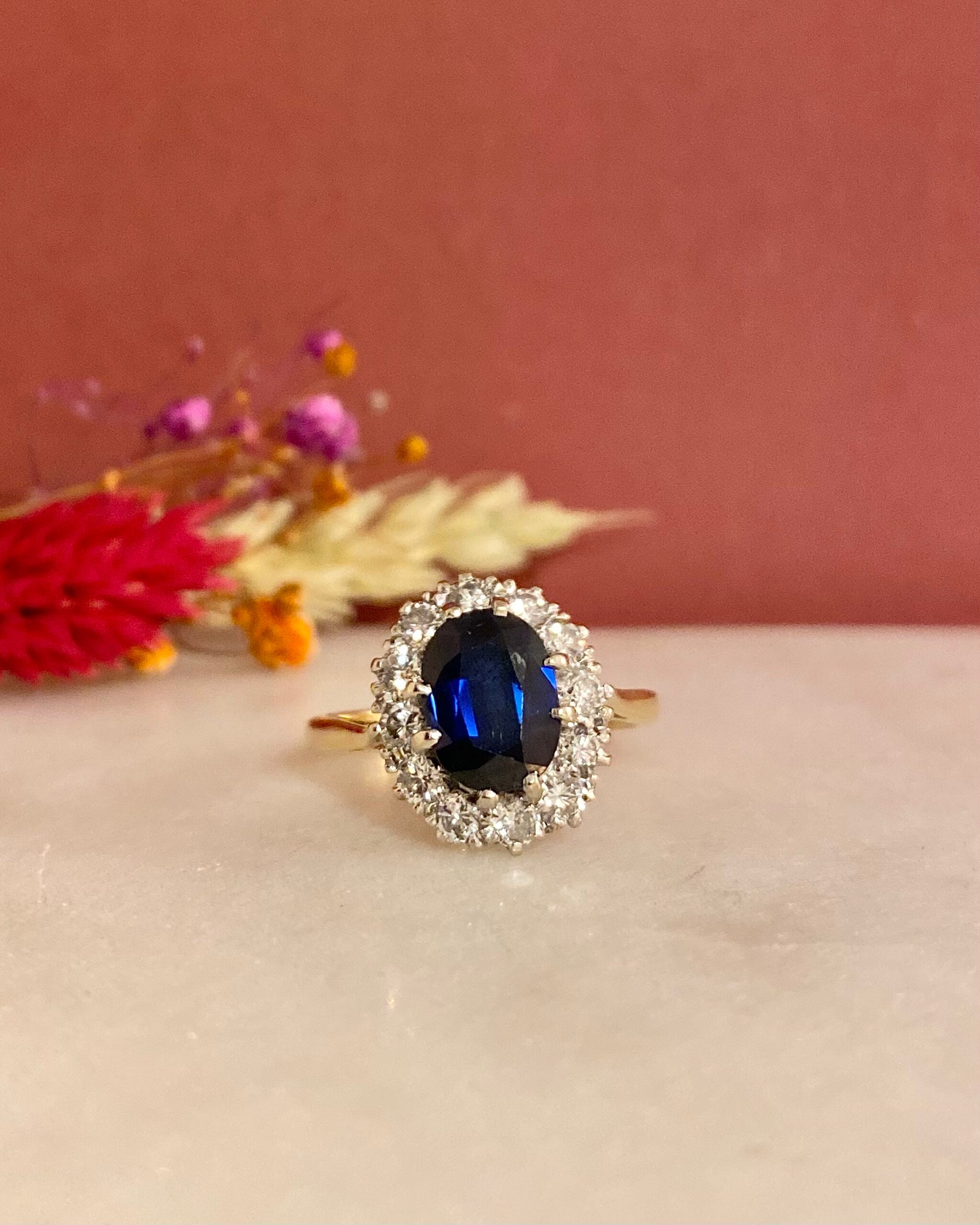 Bague Marguerite Saphir 2 Carats & Diamants Carat "Mahnoor"