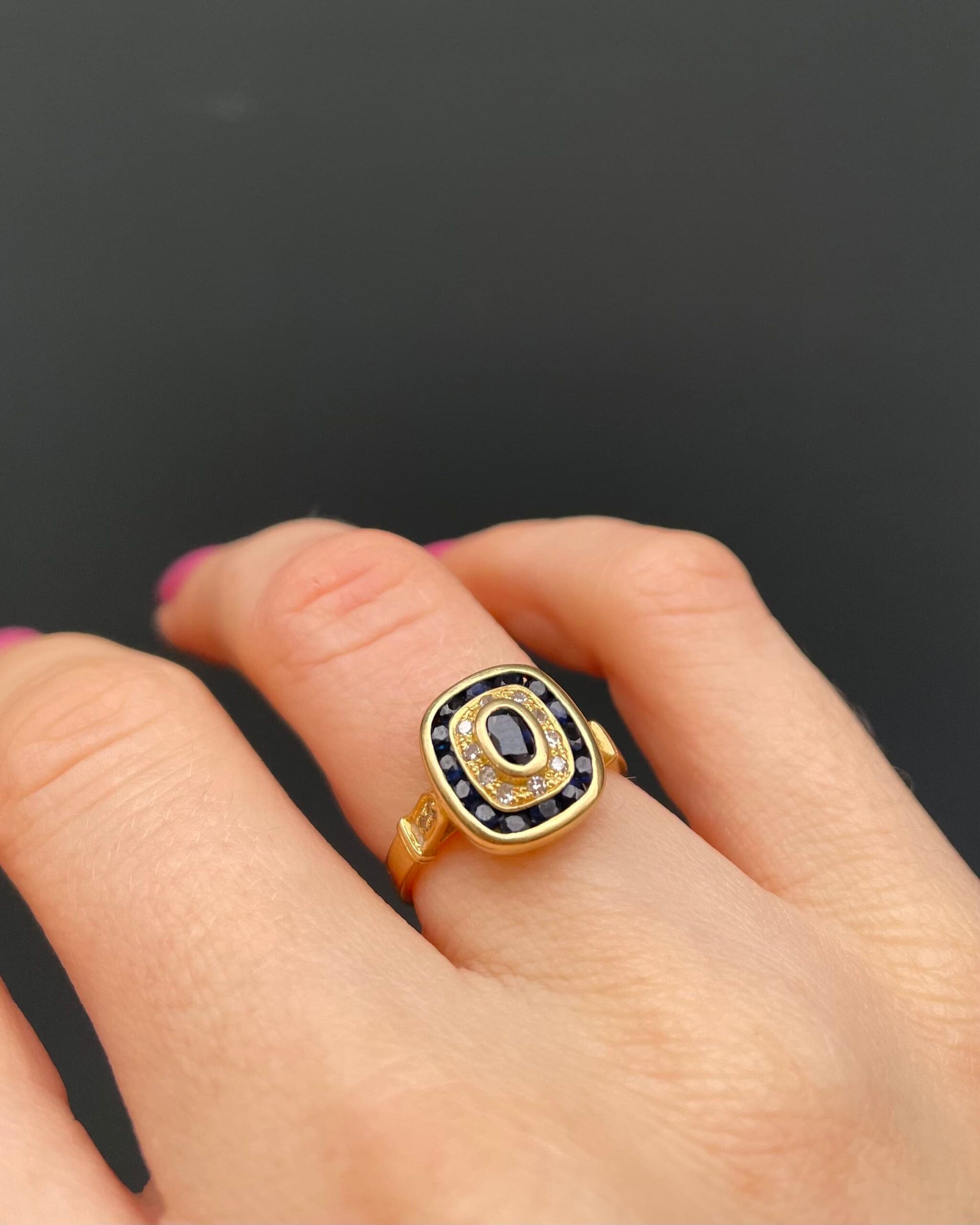 Bague Style Art-Déco Saphirs & Diamants "Hope"