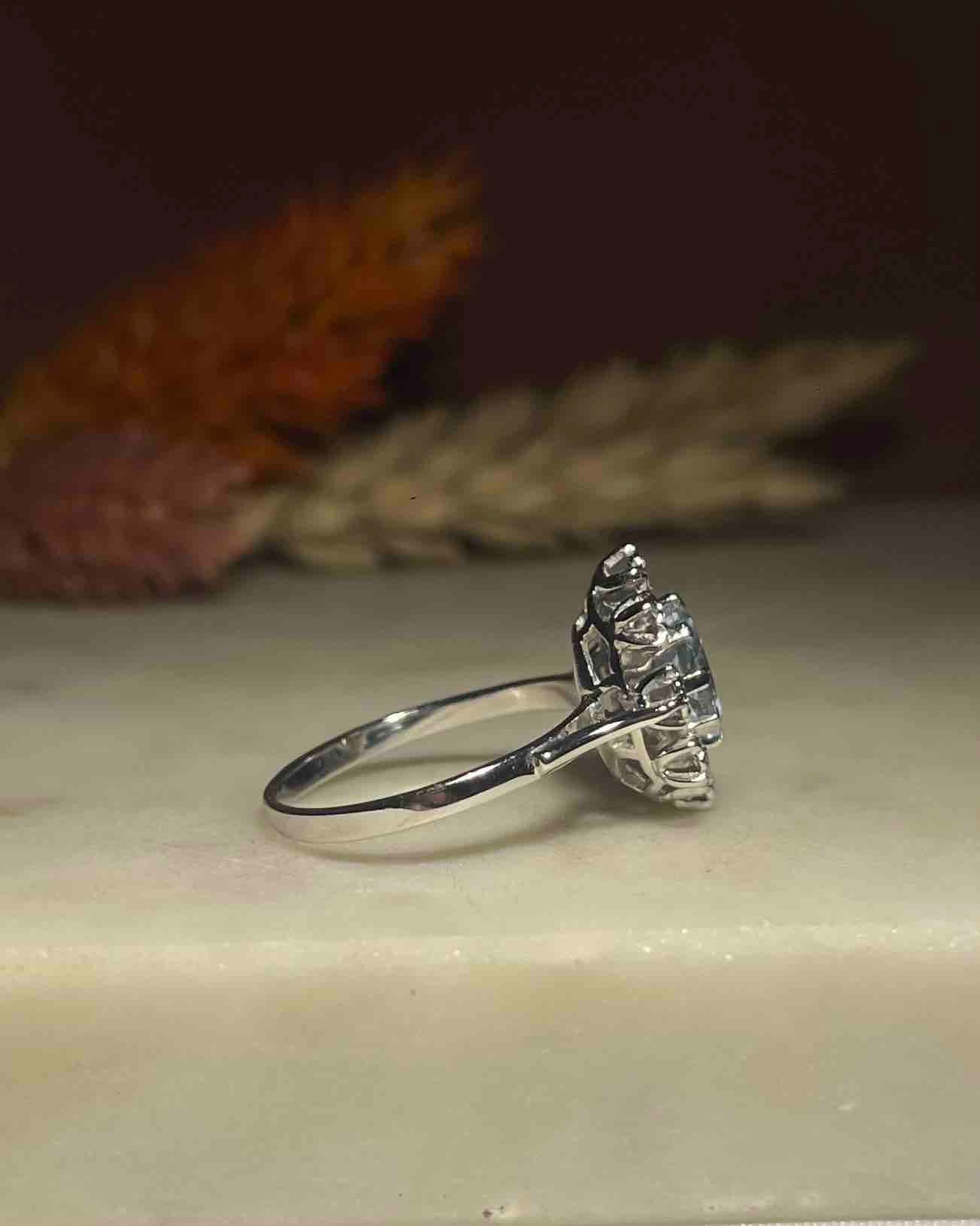 Bague Marguerite topaze & diamants "Yéléna"