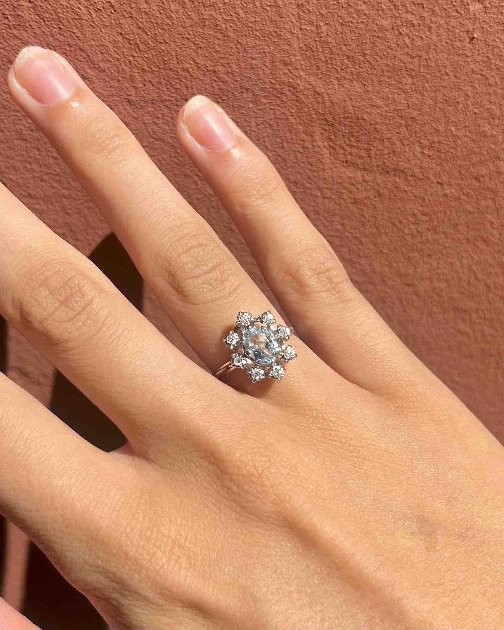 Bague Marguerite topaze & diamants "Yéléna"