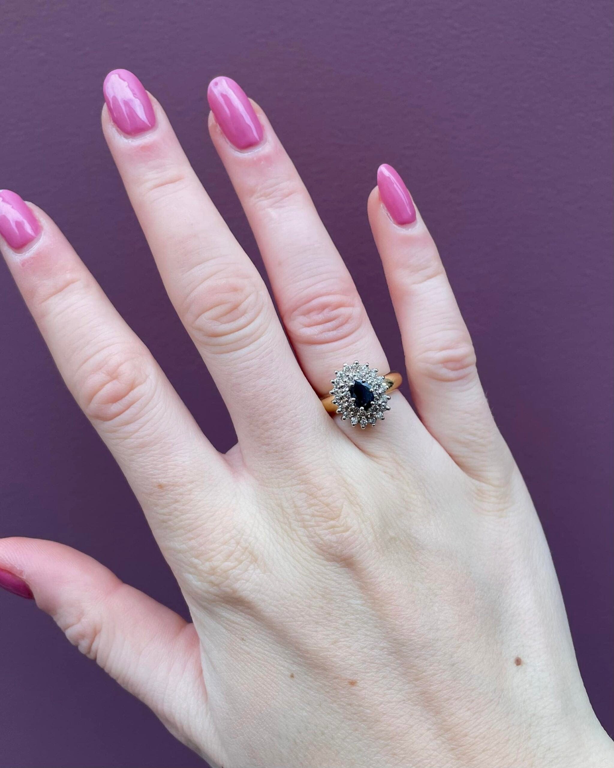 Bague Marguerite Saphir & 30 Diamants "Astrid" - Elliade Paris
