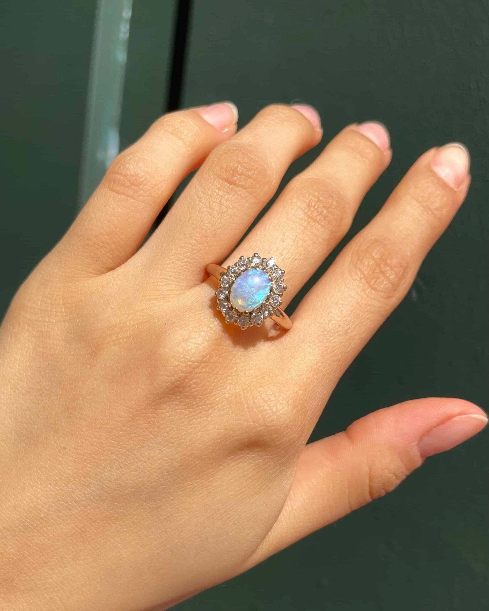 Marguerite Vintage Opale 1 Carat & Diamants "Kelya" - Elliade Paris