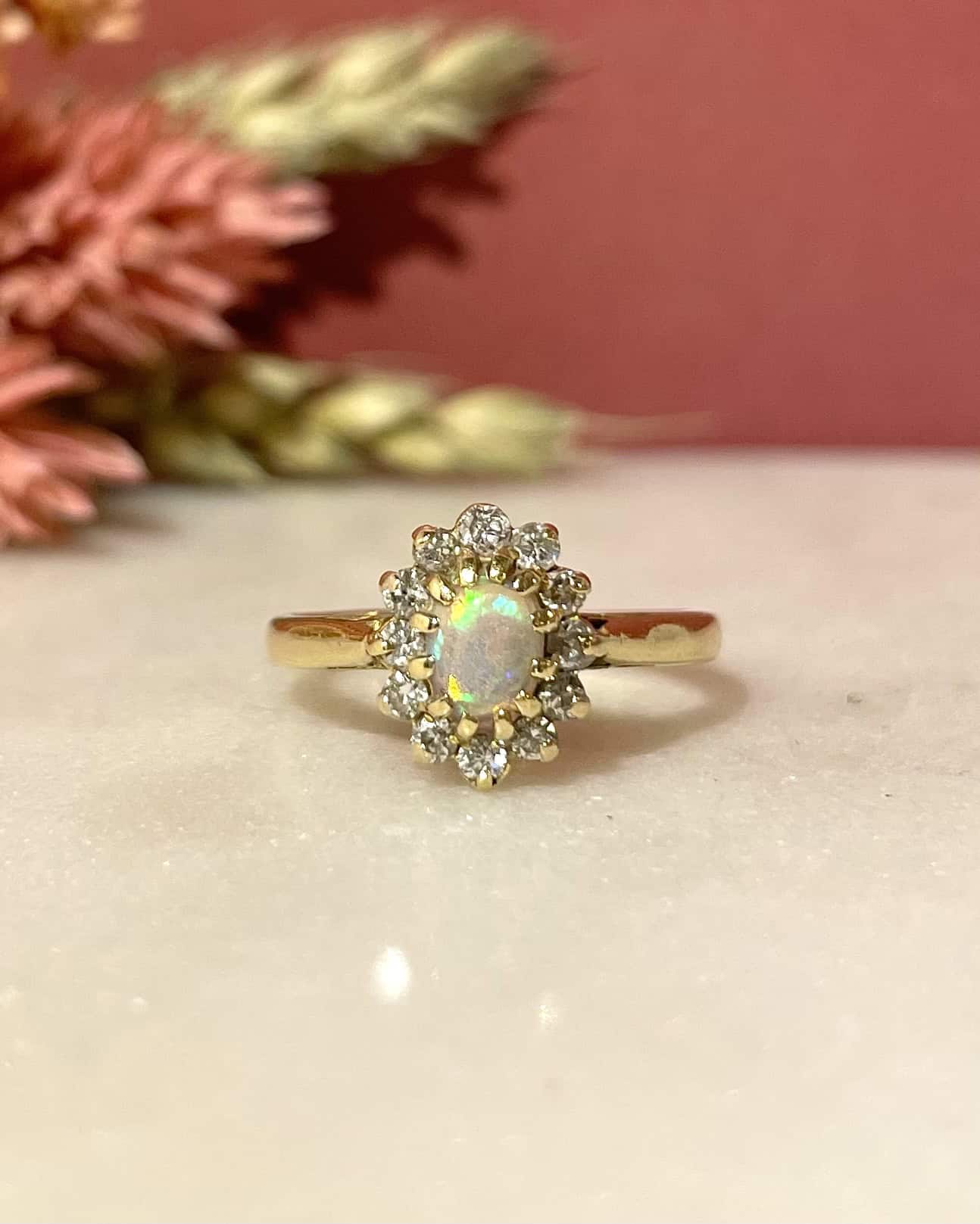 Marguerite Vintage Opale & Diamants “Soraïa” - Elliade Paris