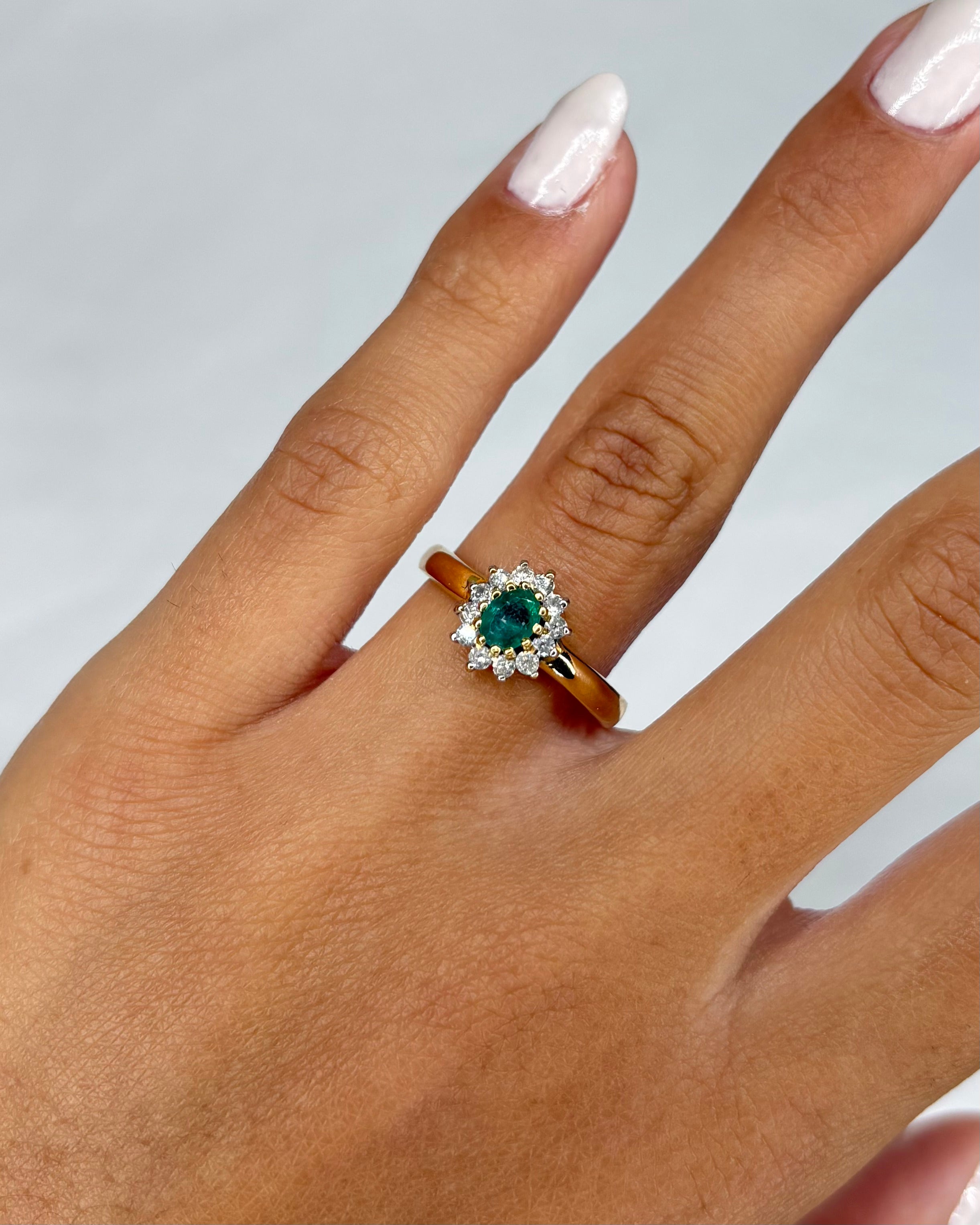 Bague Marguerite Émeraude & Diamants "Auriane"