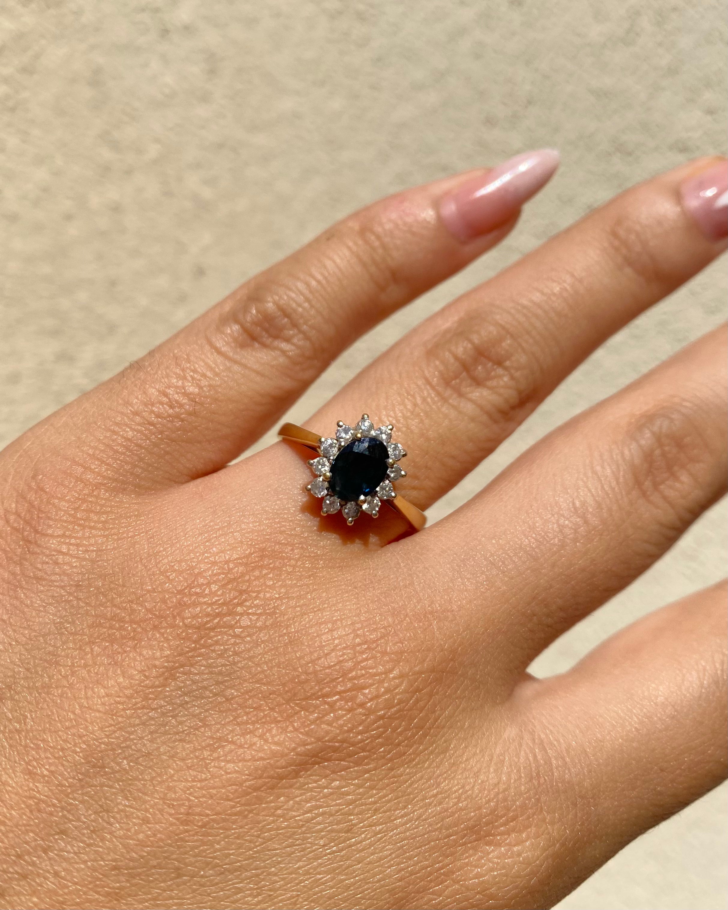 Bague Marguerite Saphir 1.70 carat & Diamants "Rosamée"
