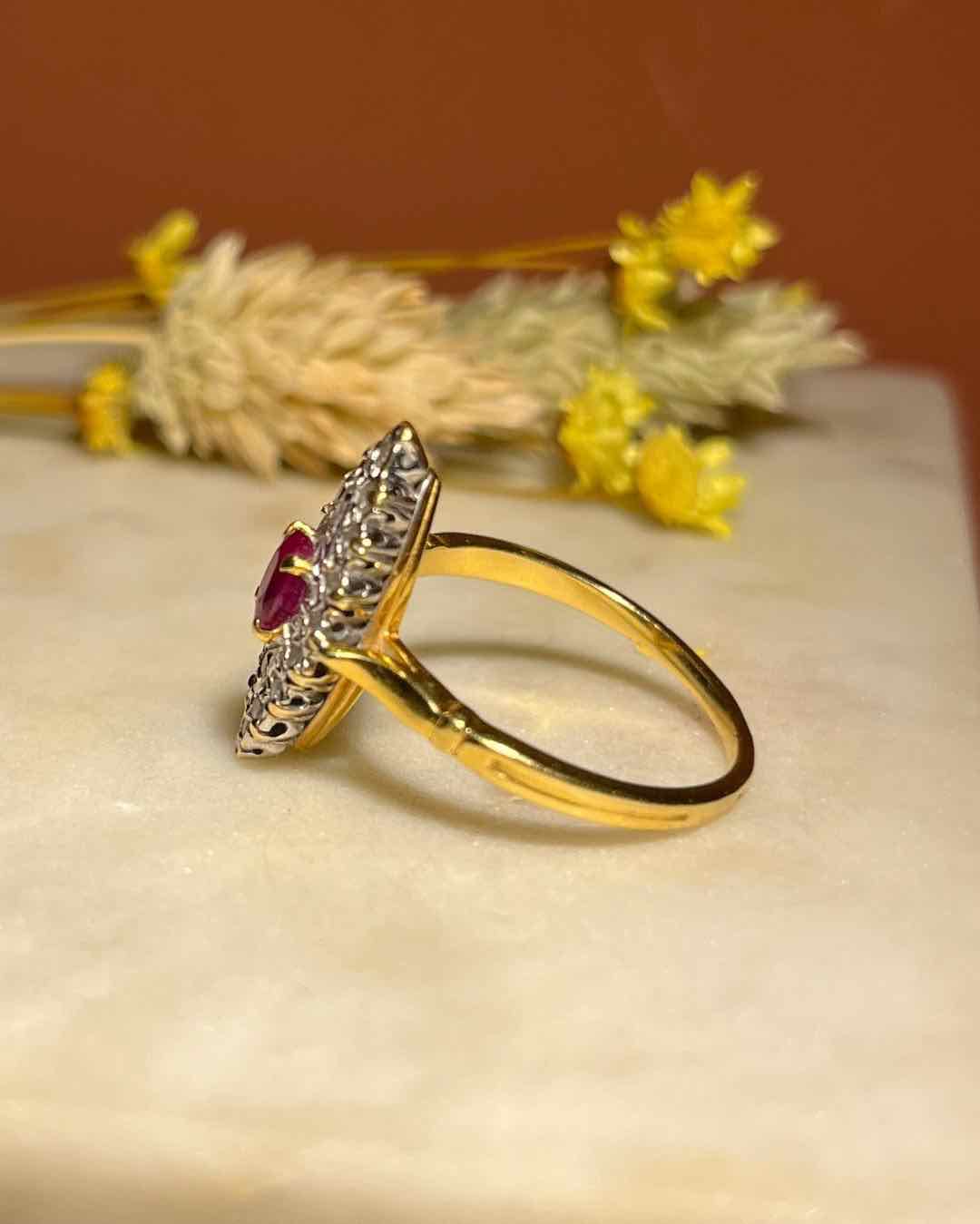 Bague Marquise Rubis & Diamants "Evy" - Elliade Paris