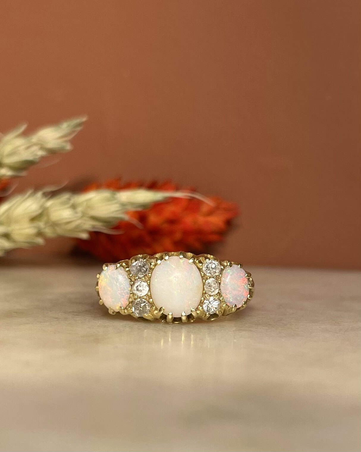 Bague Trilogie Opales & Diamants "Racheal"