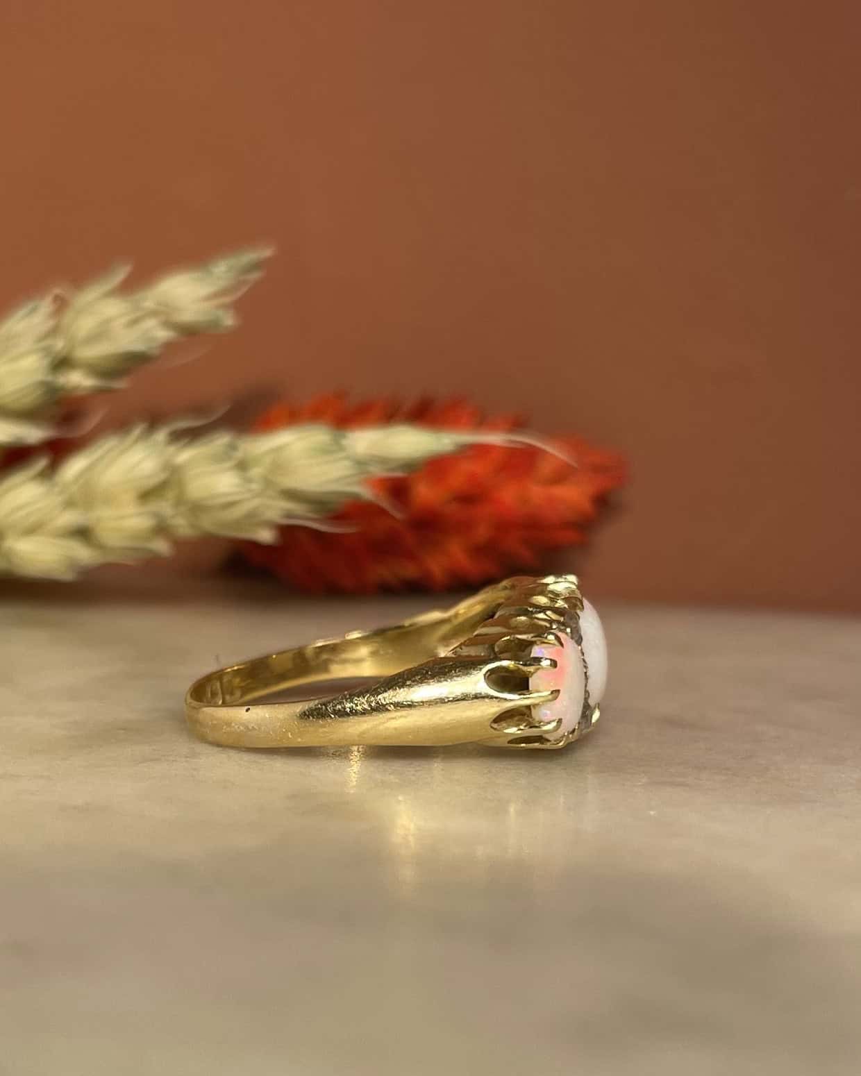 "Racheal" Opal & Diamond Trilogy Ring