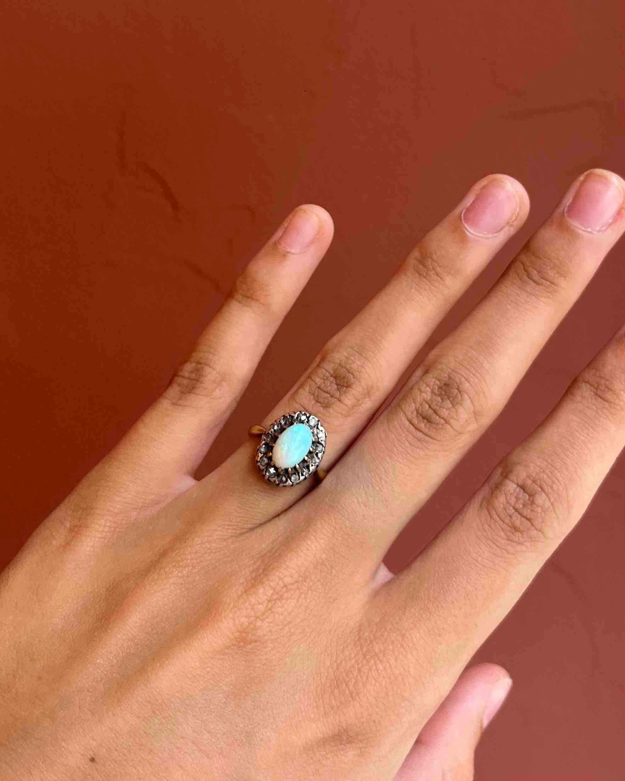 Antique Opal & Diamond Ring "Virginia"