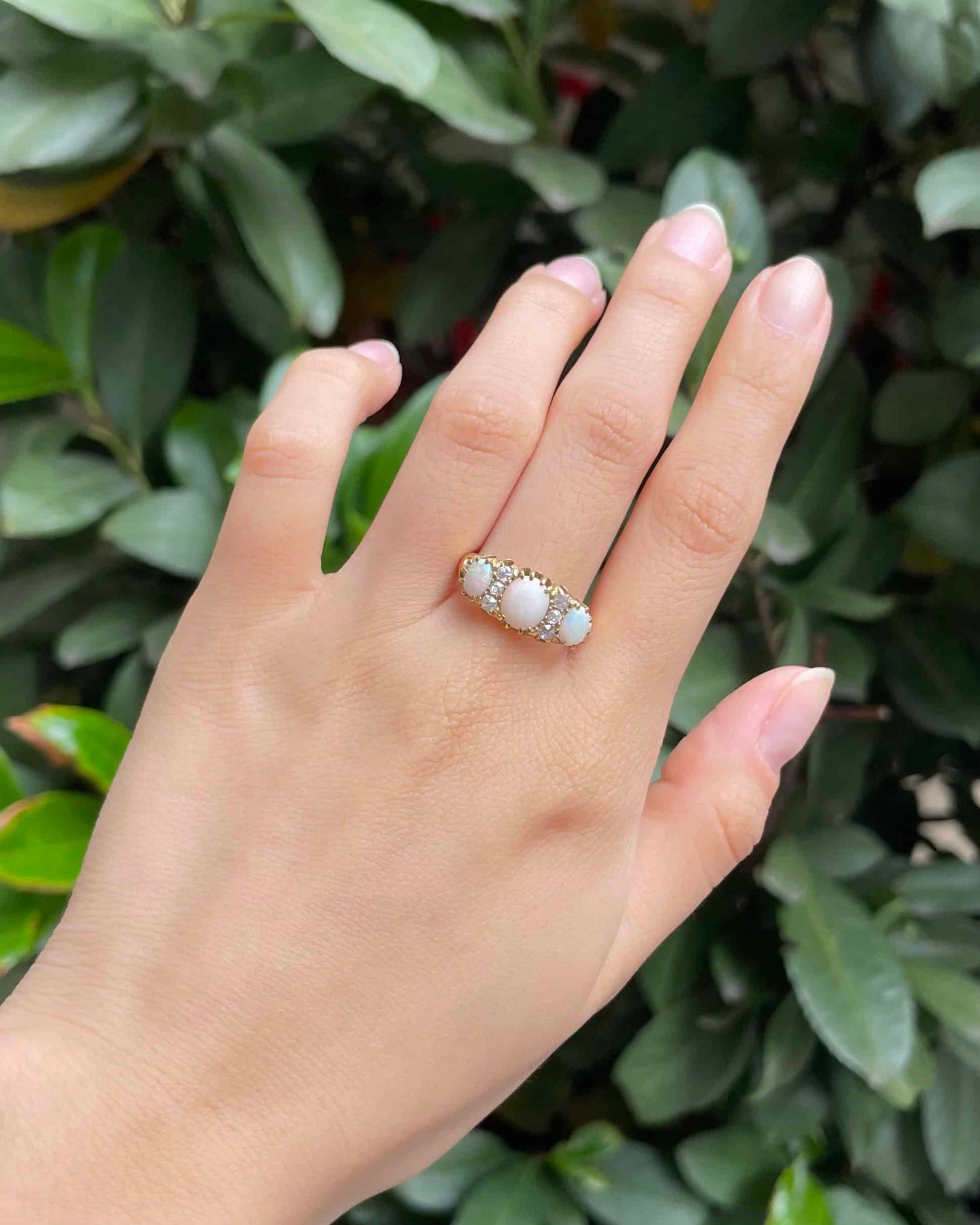 Bague Trilogie Opales & Diamants "Racheal"