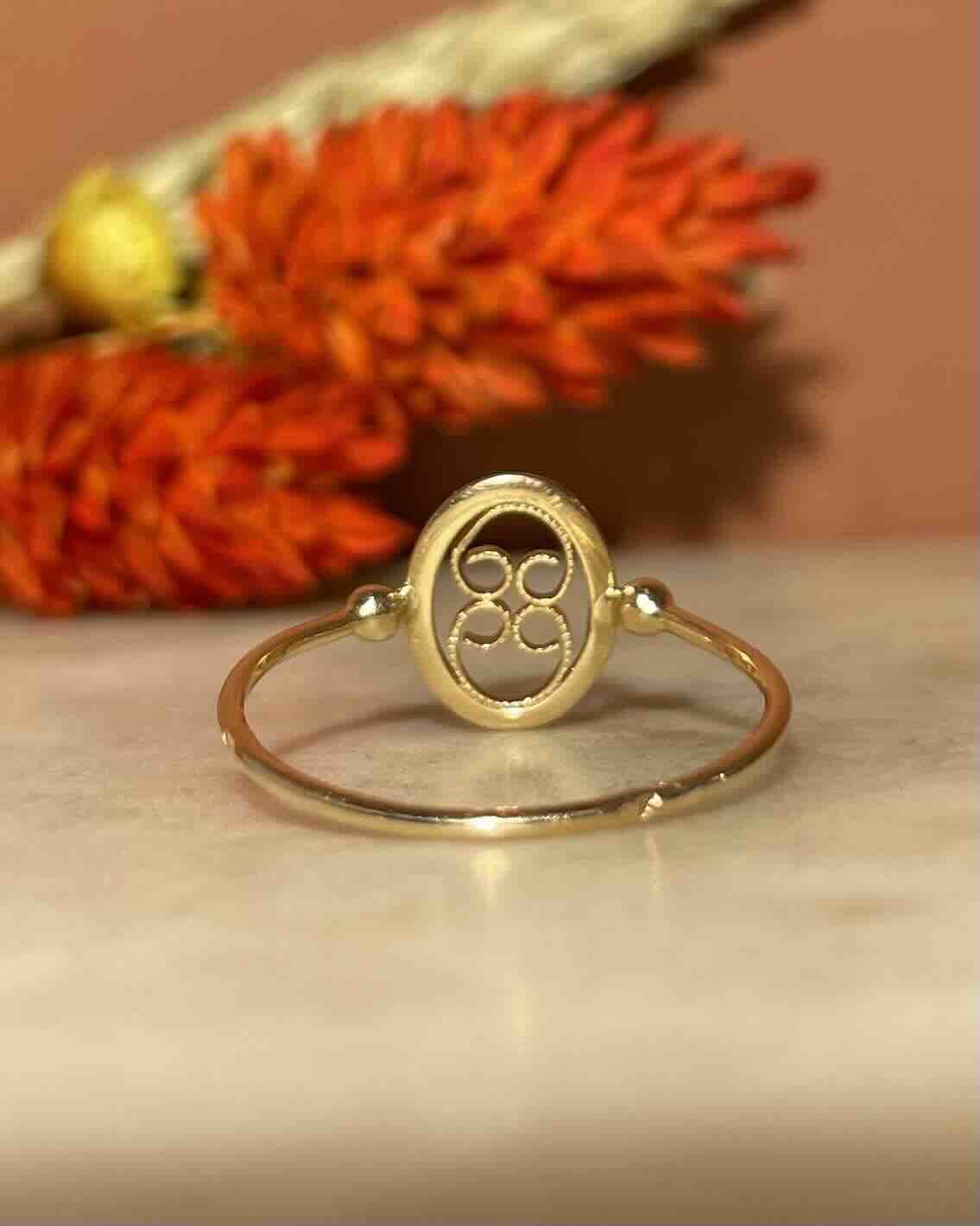 Bague Style Art-Déco Or cuivré 18 carats "Jisu"