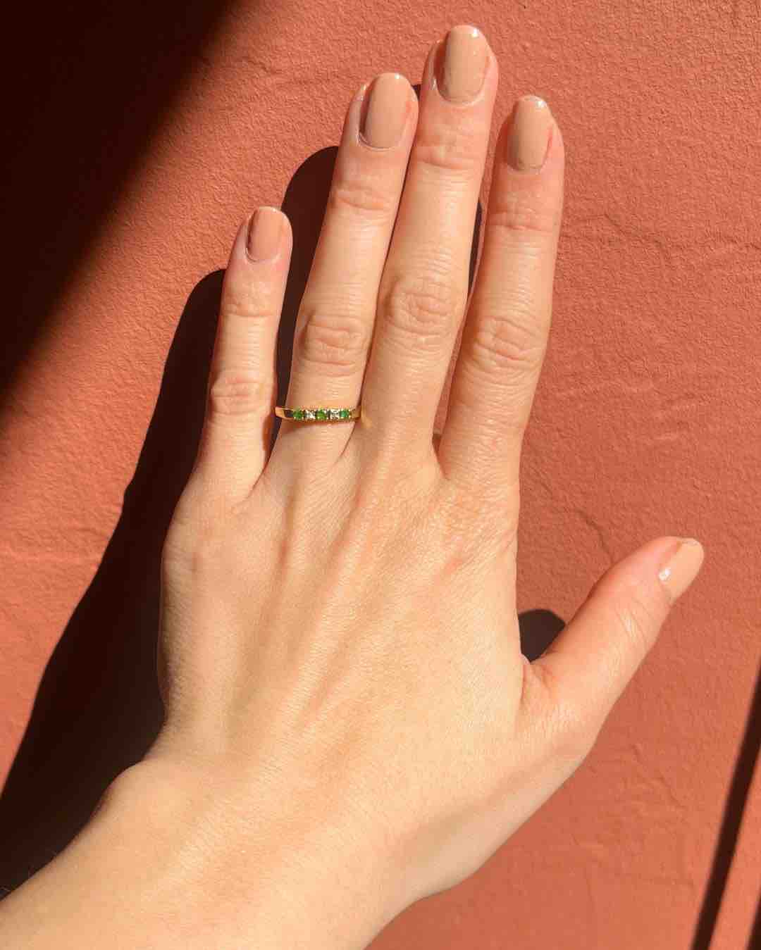 Bague rivière Émeraudes & Diamants "Pauline"