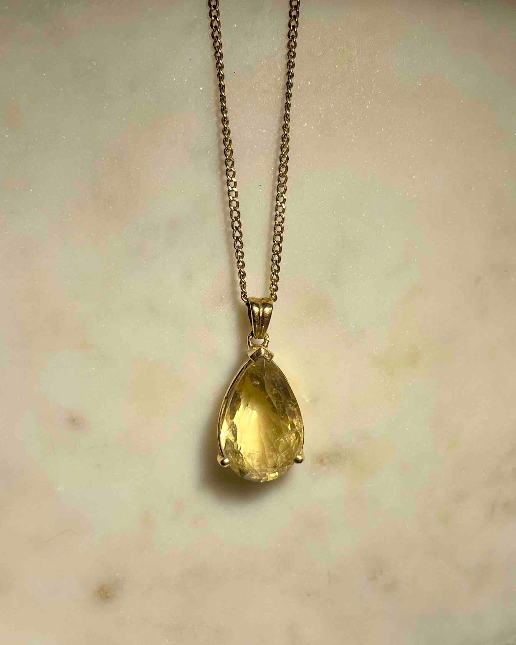 Pendentif Goutte Citrine "Samantha"