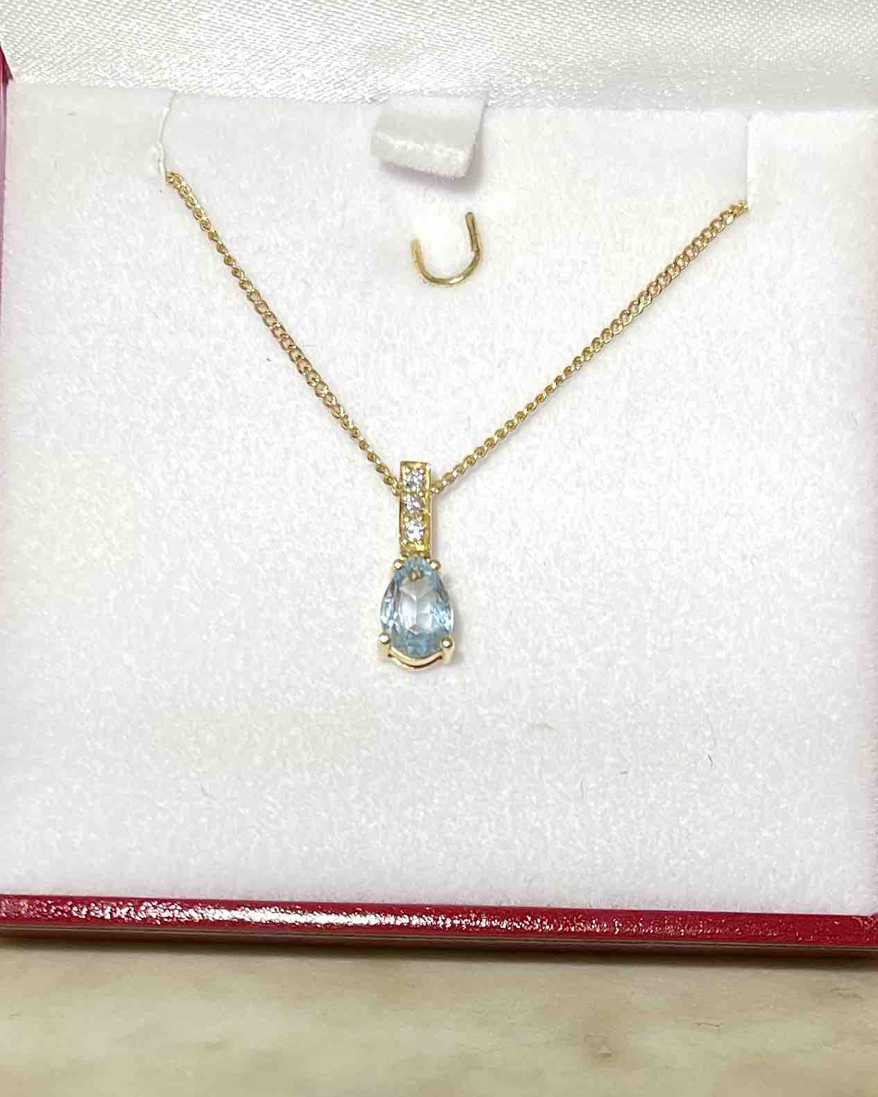 Pendentif Aigue - Marine 0.80 carats "Vanille" - Elliade Paris