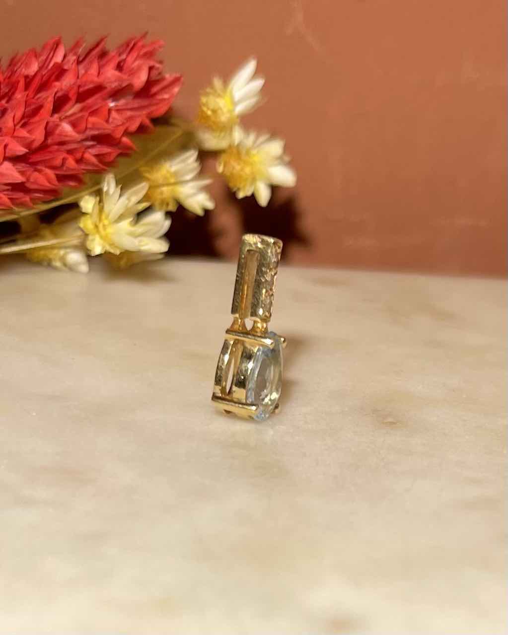 Pendentif Aigue - Marine 0.80 carats "Vanille" - Elliade Paris