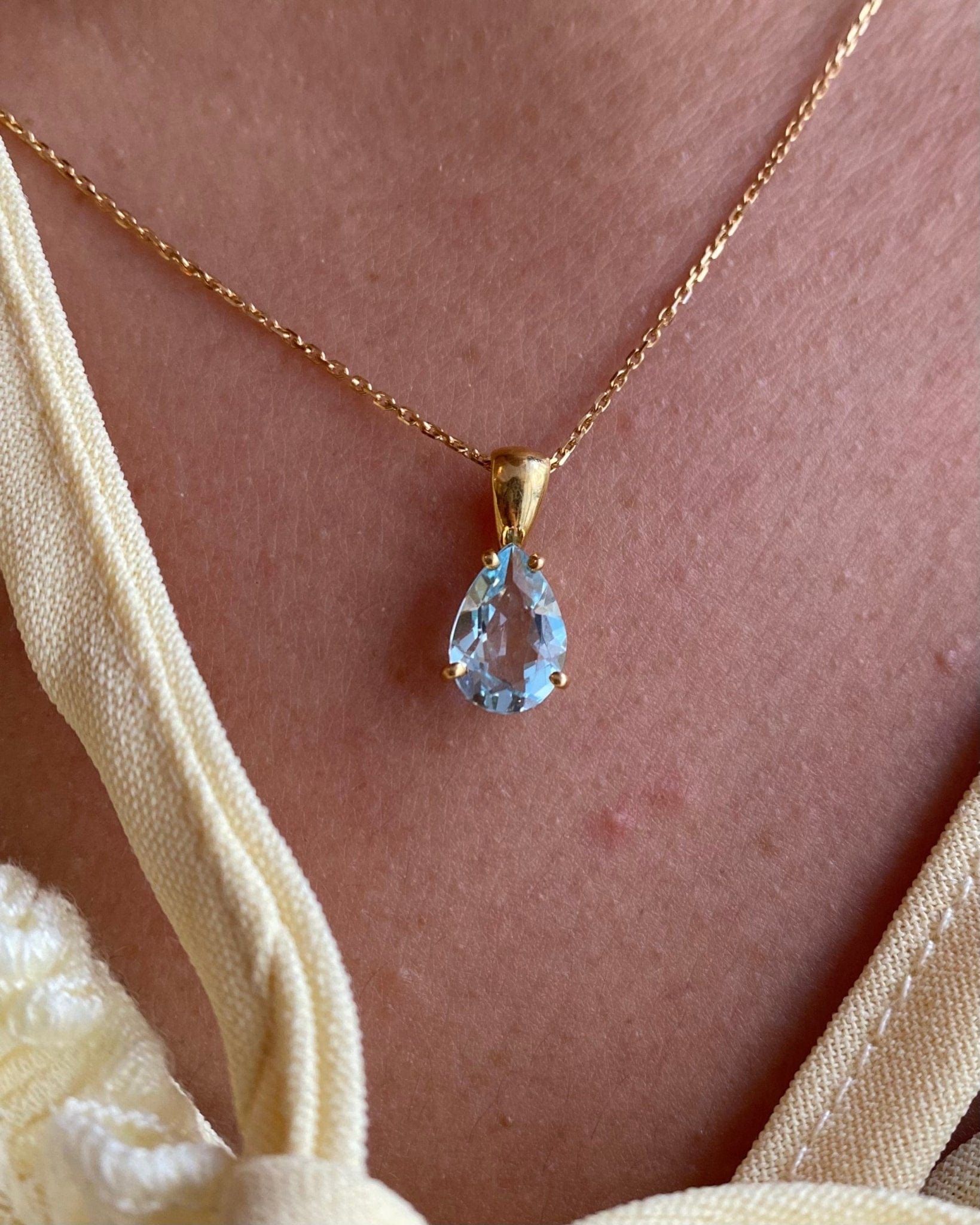 Pendentif Aigue - Marine 1.50 carat "Olivia" - Elliade Paris