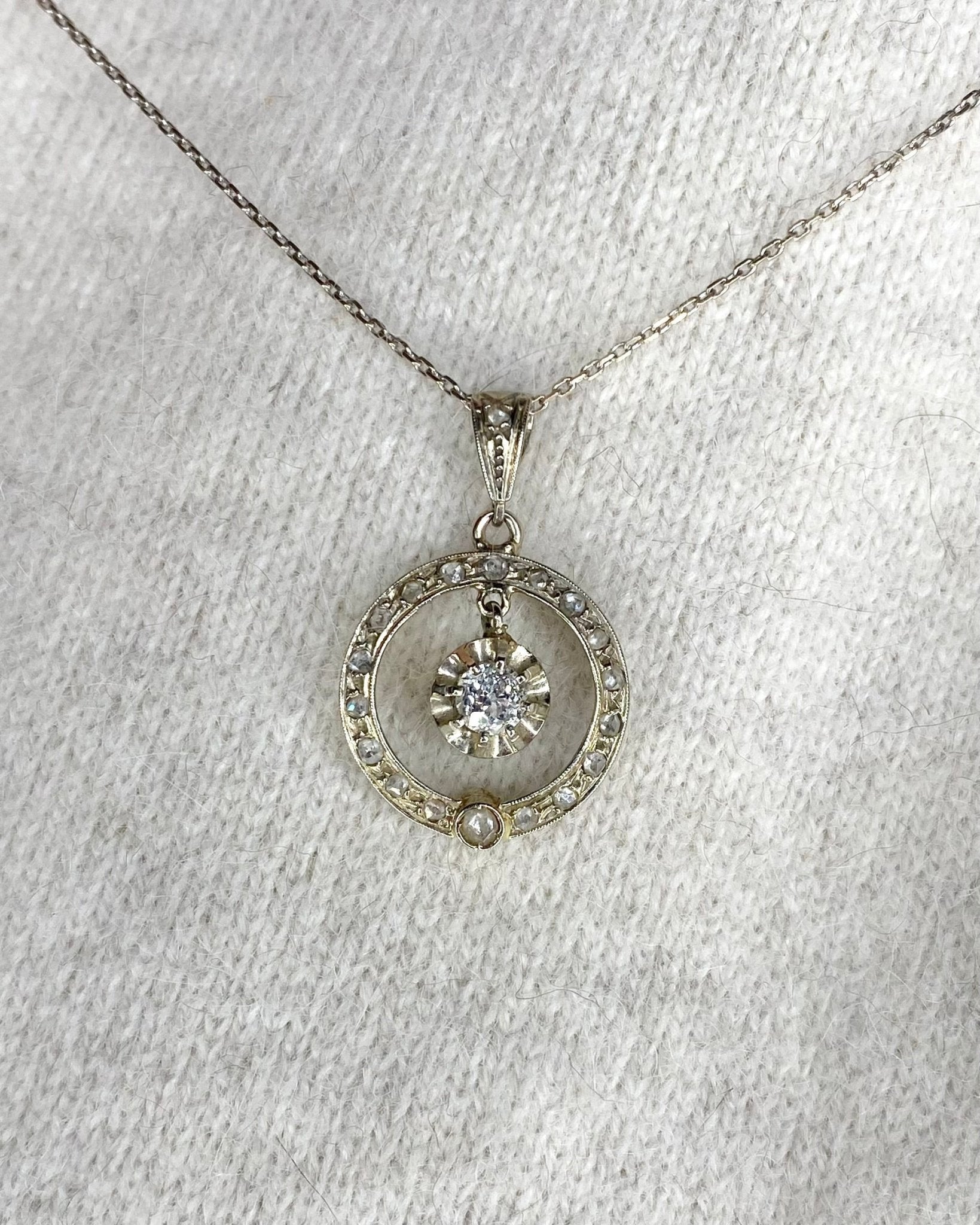 Pendentif Art Déco Diamants 0.44 carat "Victoria" - Elliade Paris