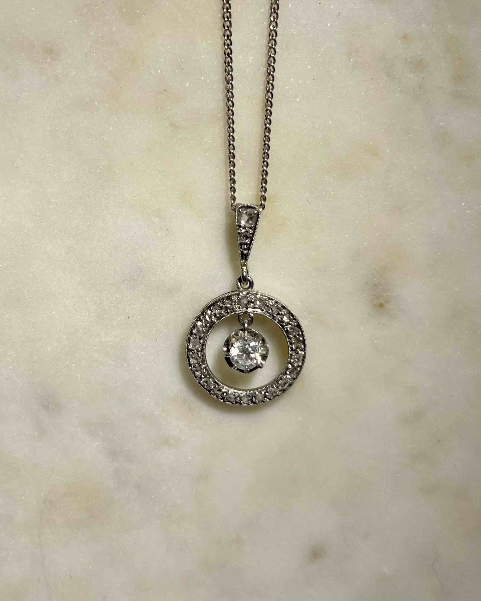 Pendentif Art - déco diamants "Soline" - Elliade Paris