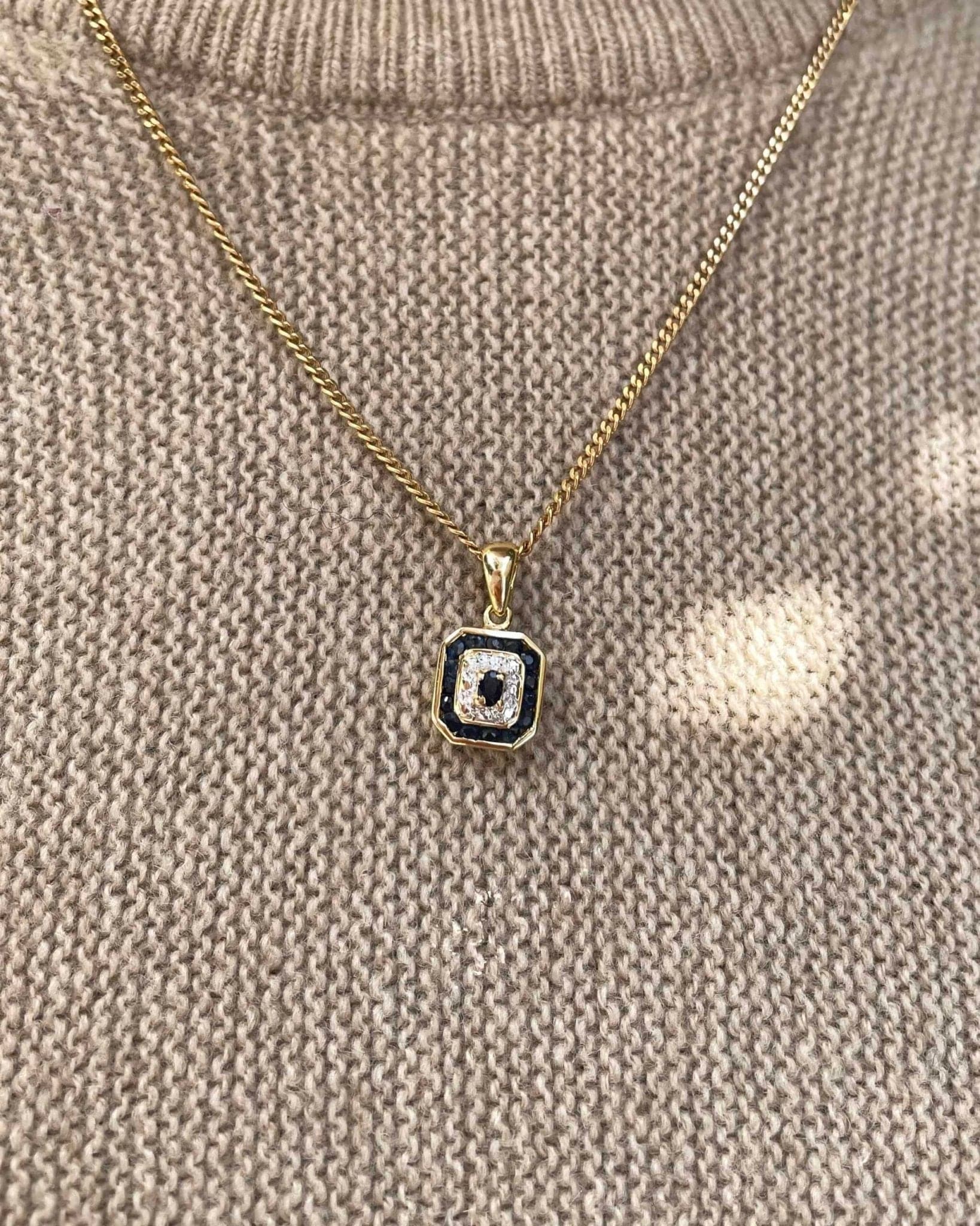 Pendentif Art - déco Saphirs 0.35 carat "Mia" - Elliade Paris