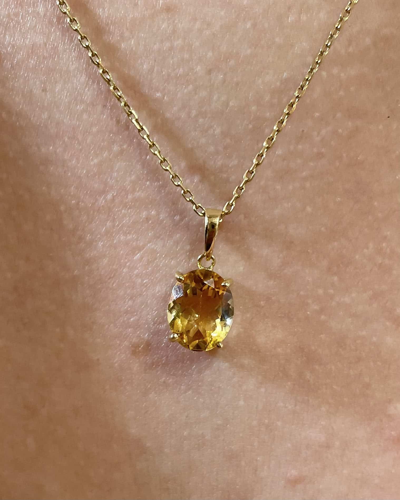 Pendentif Citrine 3 carats "Cyrielle" - Elliade Paris