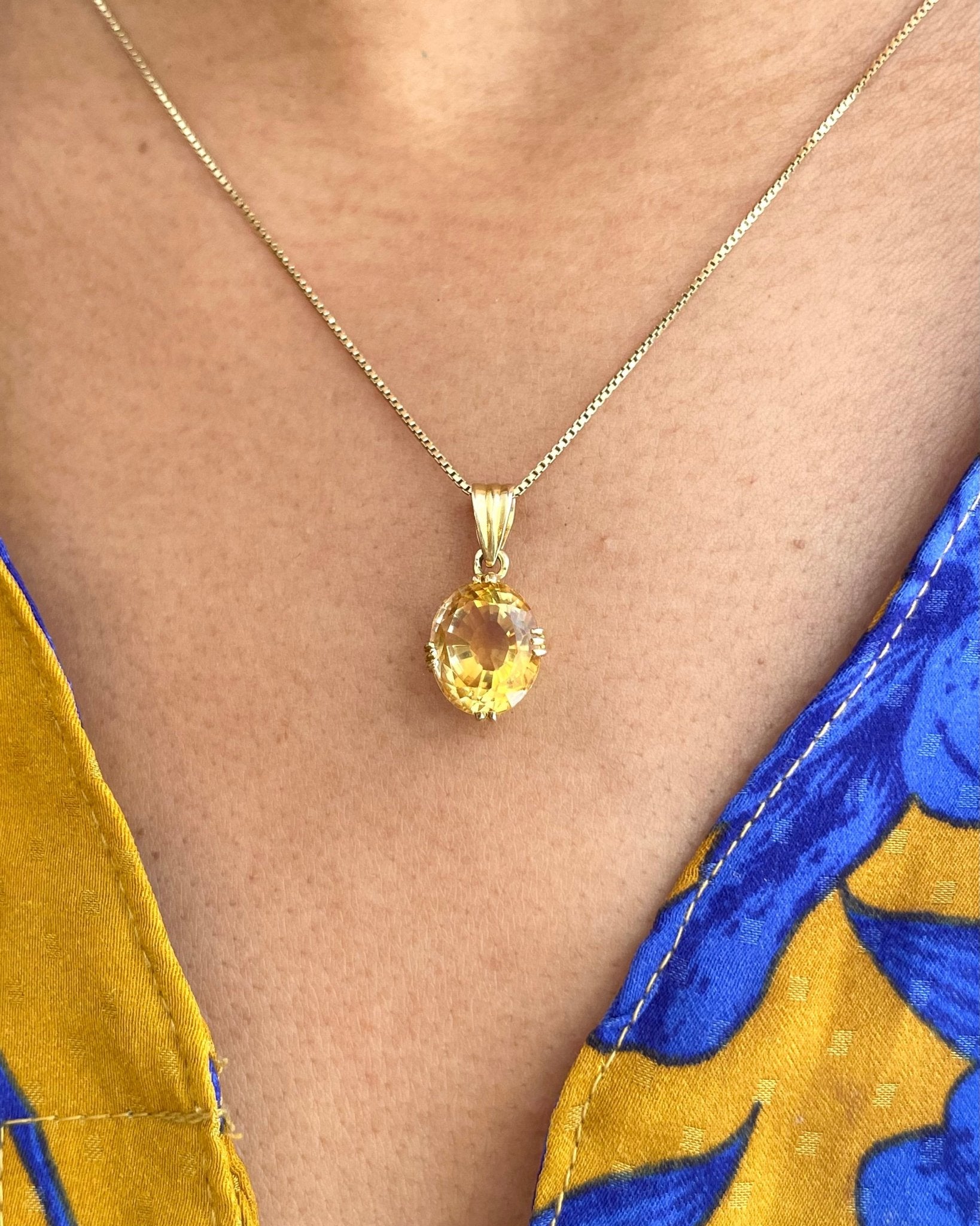 Pendentif Citrine 4.84 carats "Auriane" - Elliade Paris