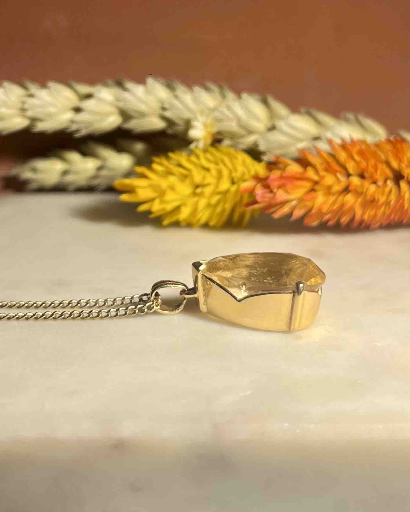 Pendentif Goutte Citrine "Samantha"