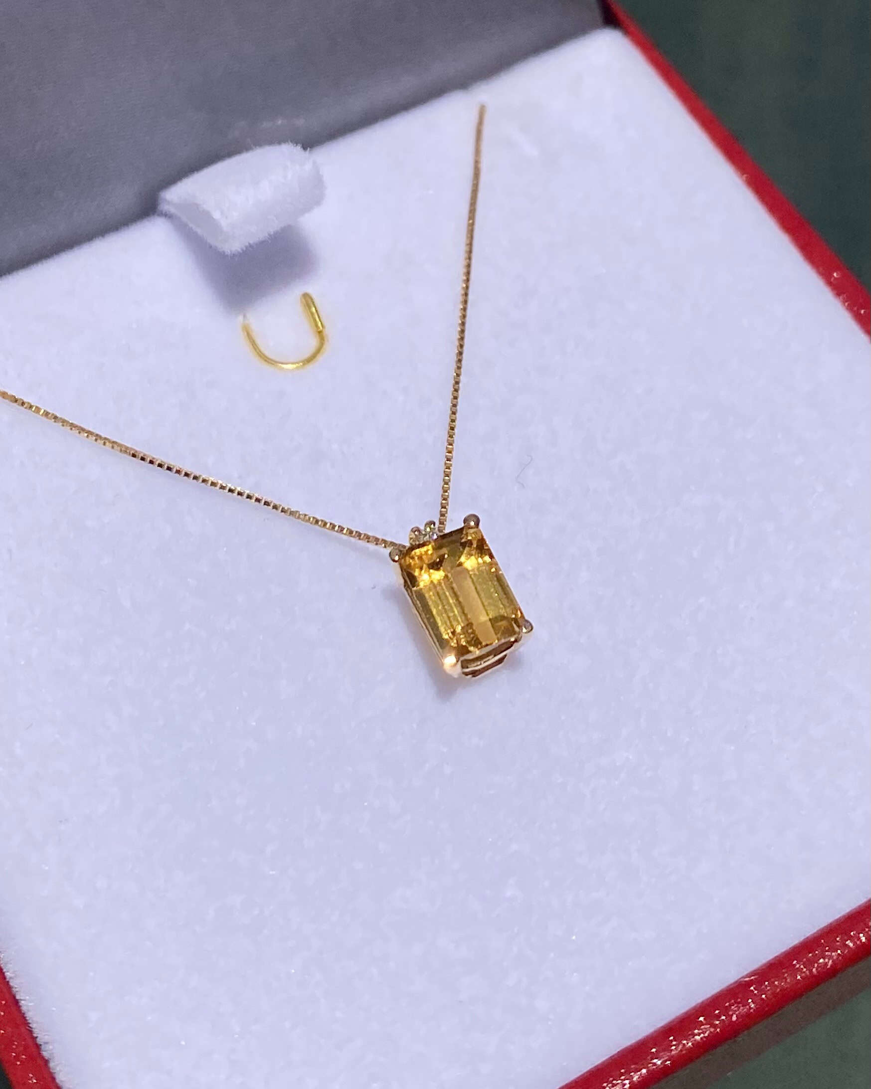 Collier Citrine 1.15 Carat & Diamant "Catelyn"