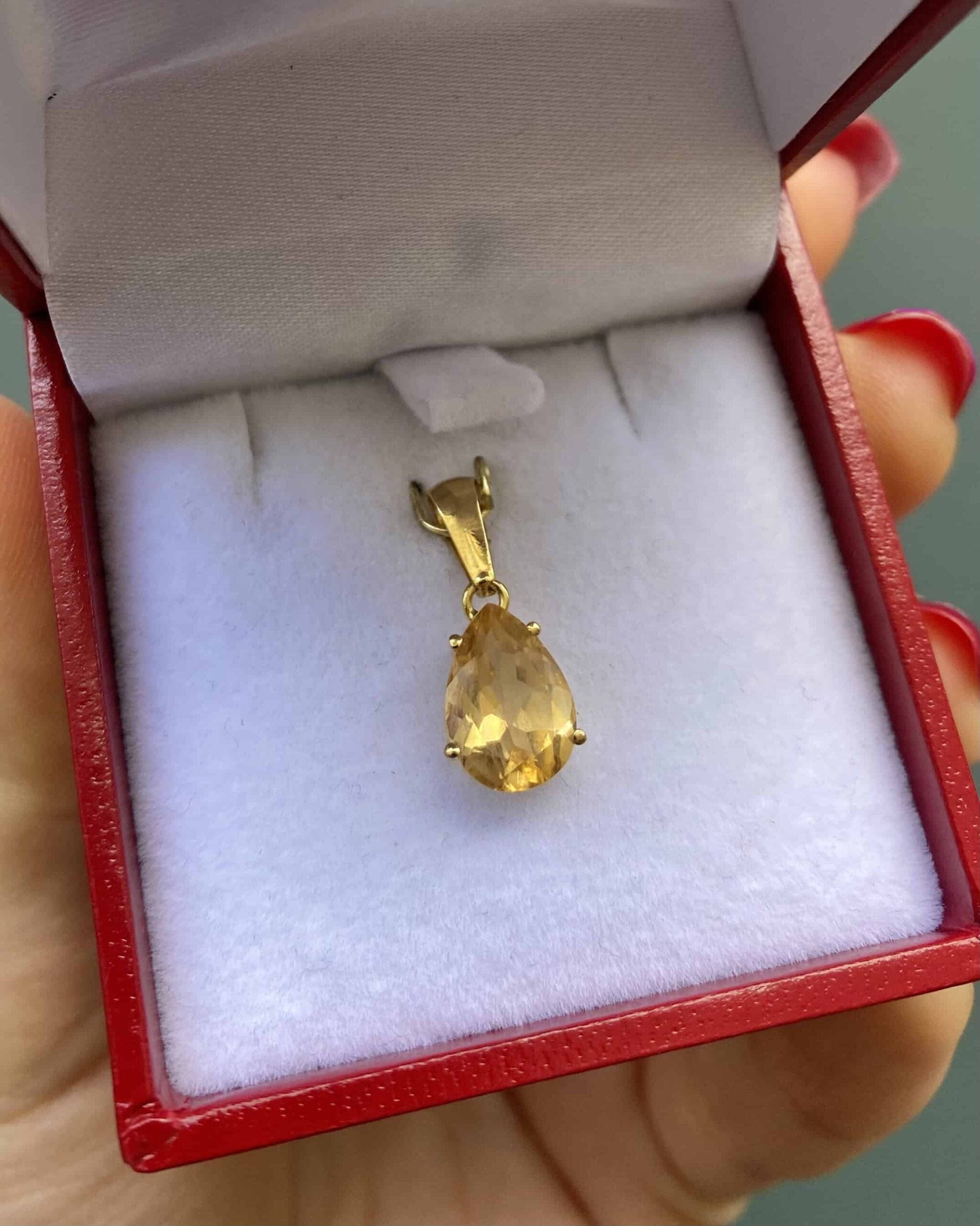 Pendentif Goutte Citrine 1.60 carat "Kai"