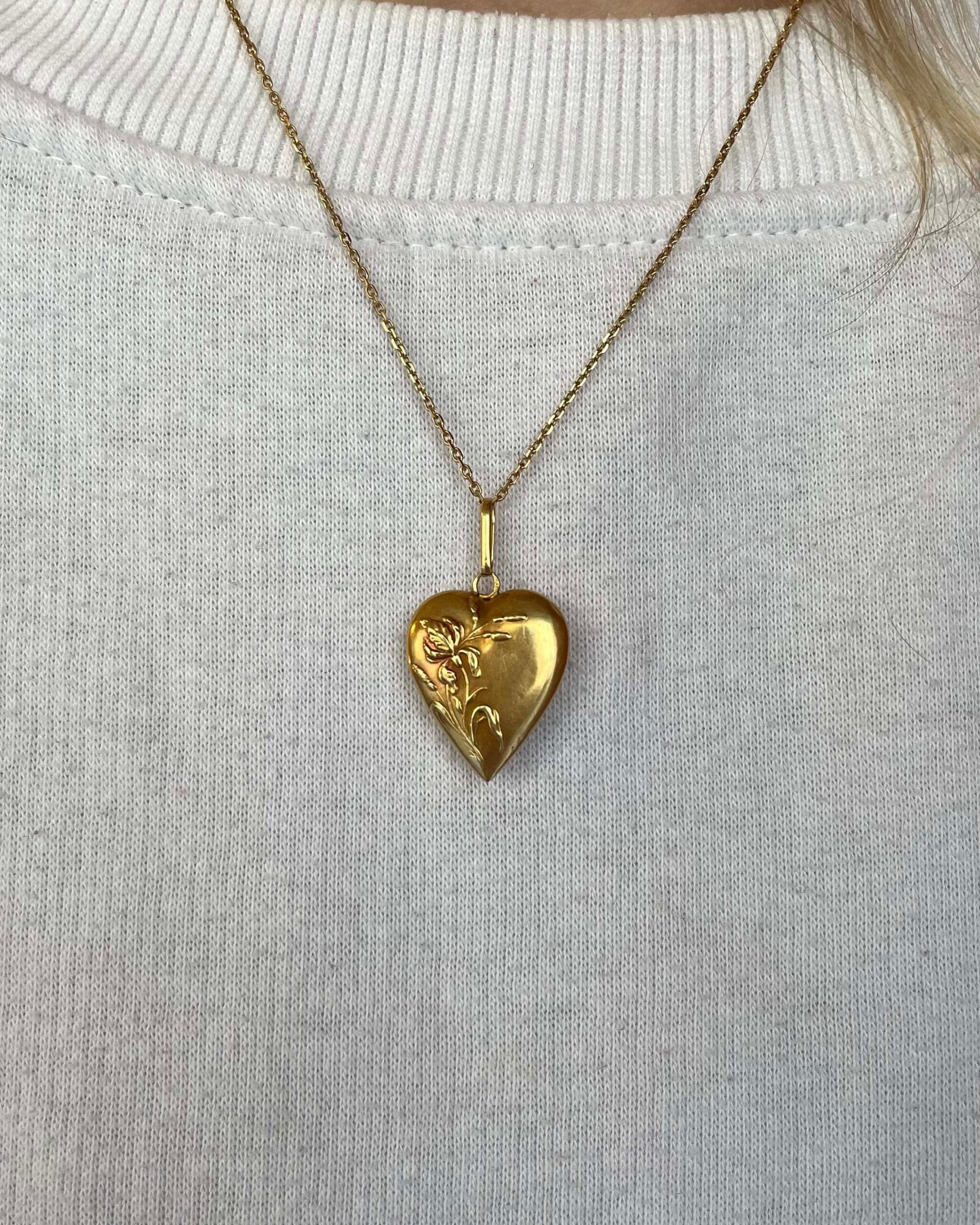 Pendentif Médaillon Vintage Cœur "Solea" - Elliade Paris