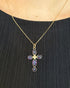 Pendentif Croix Topaze & Améthystes 1.50 carat "Corina" - Elliade Paris