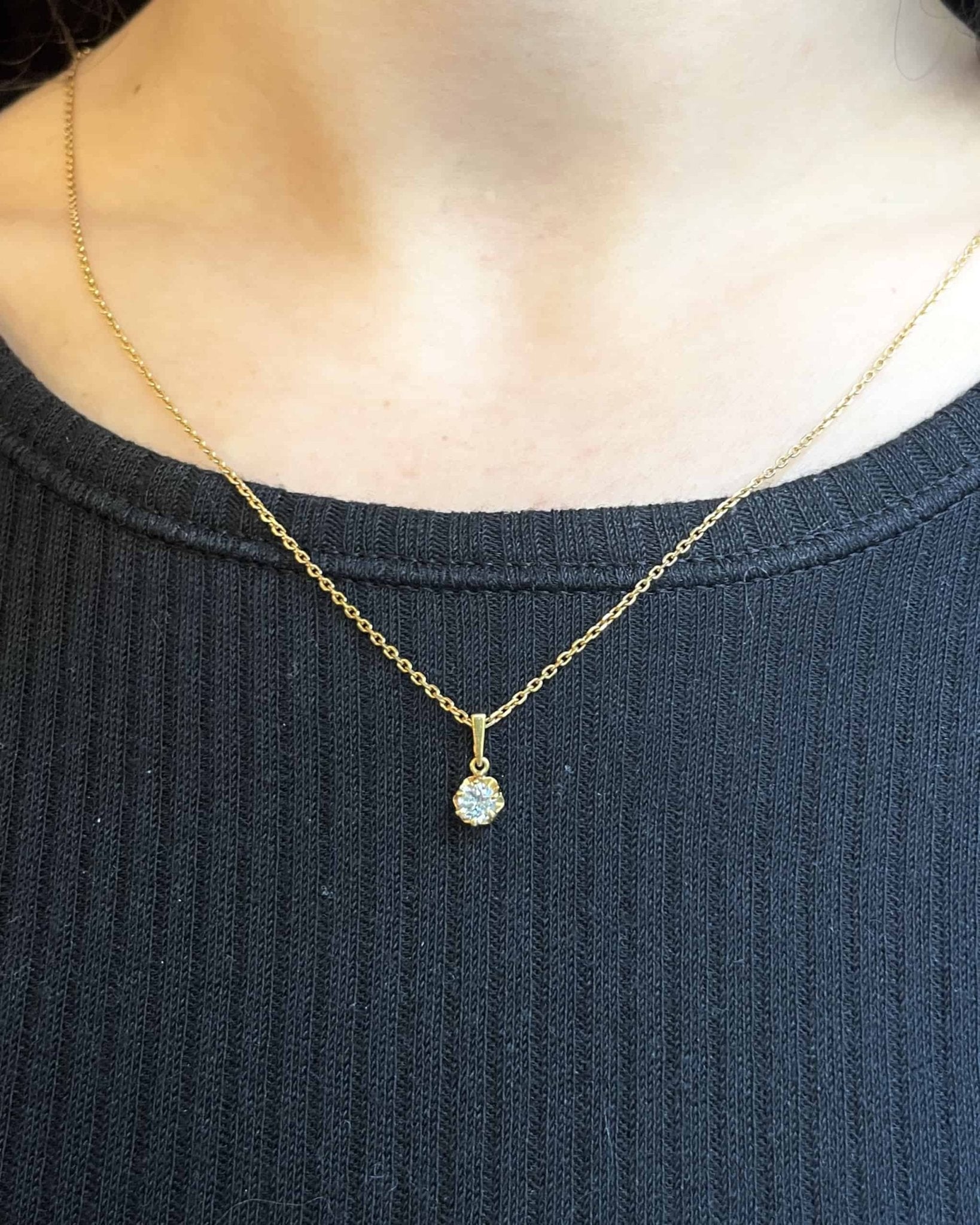 Pendentif Diamant 0.30 carat "Déniz" - Elliade Paris