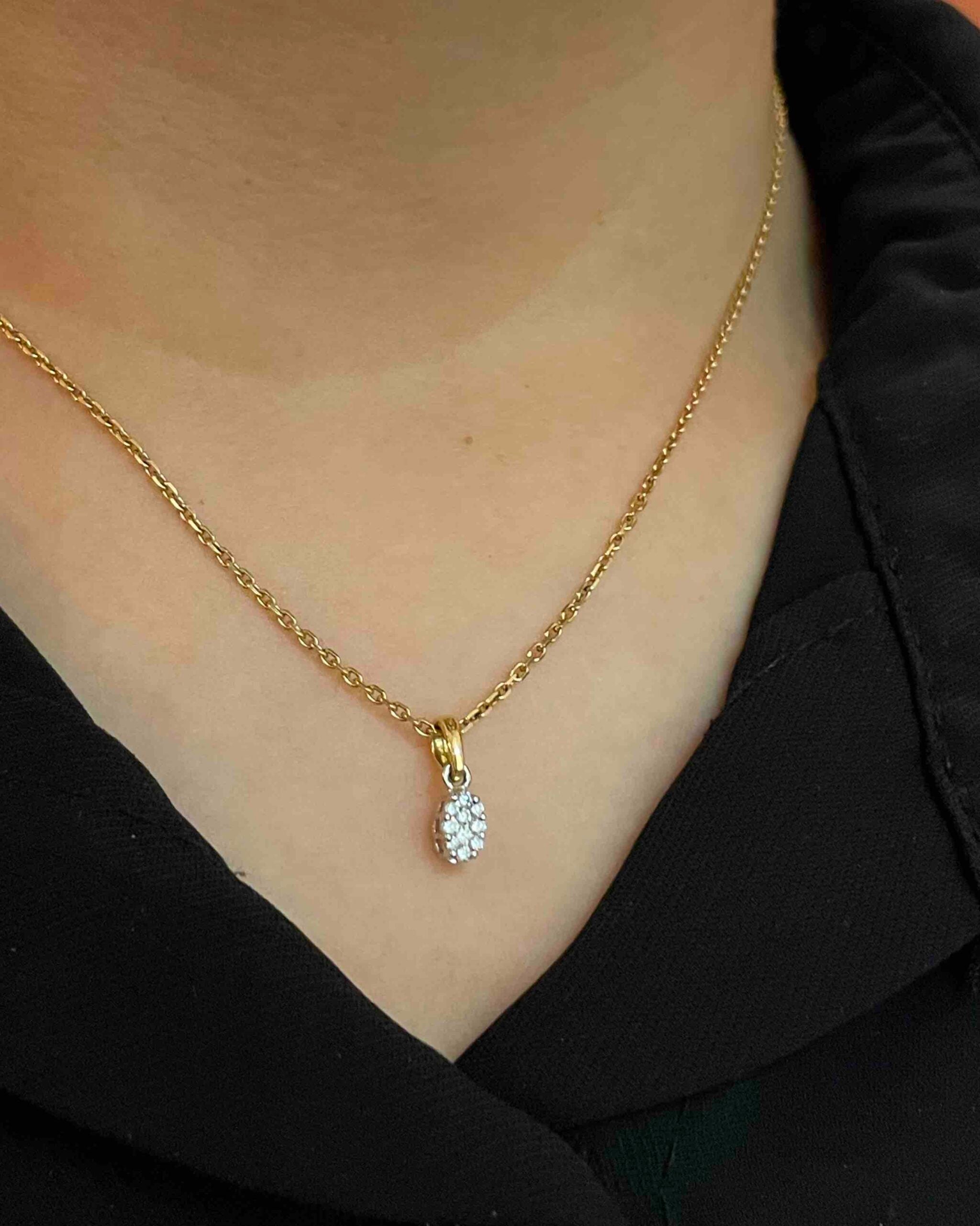 Pendentif 10 Diamants 0.10 carat "Sharon"
