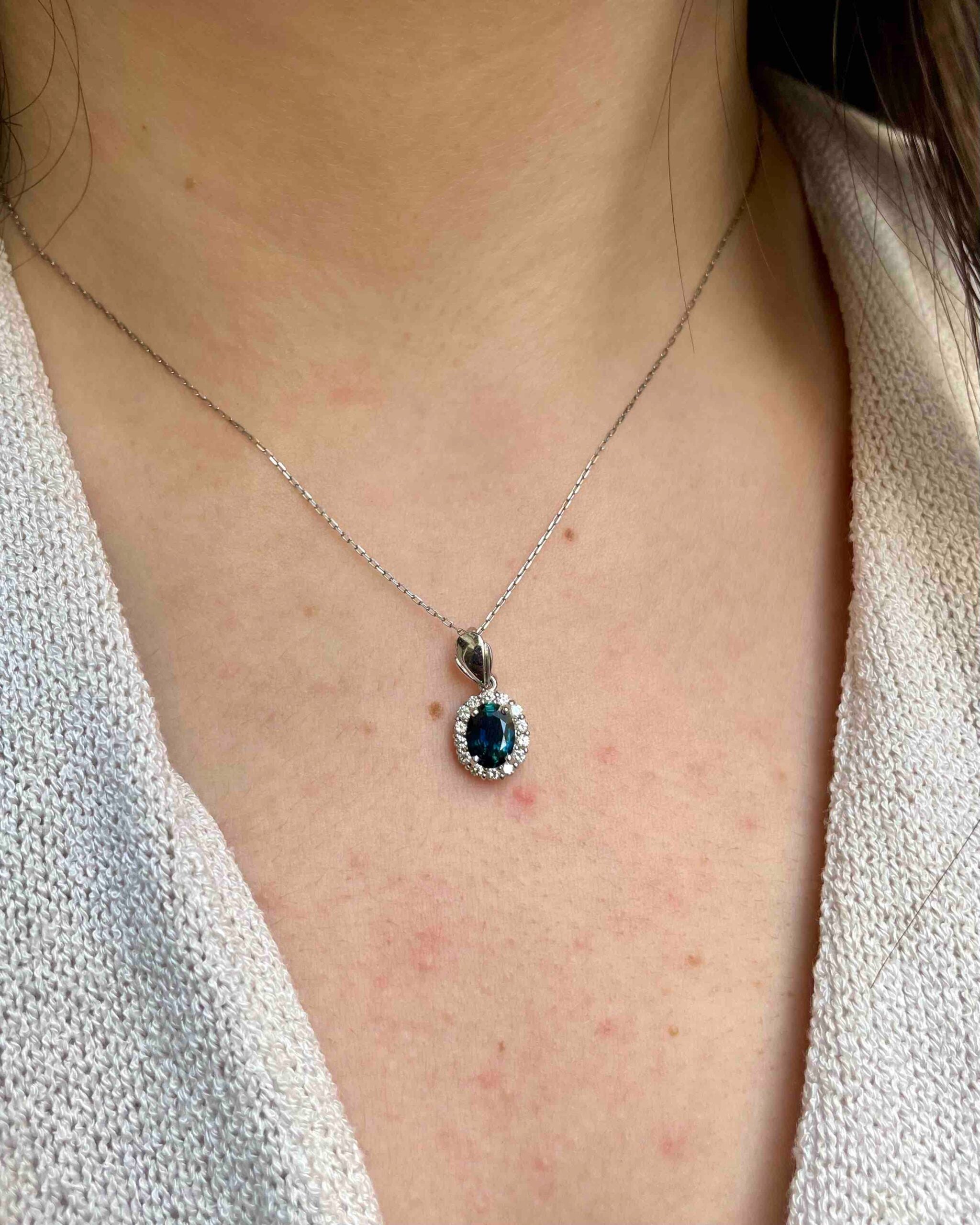 Pendentif Marguerite Saphir & Diamants "Brielle"