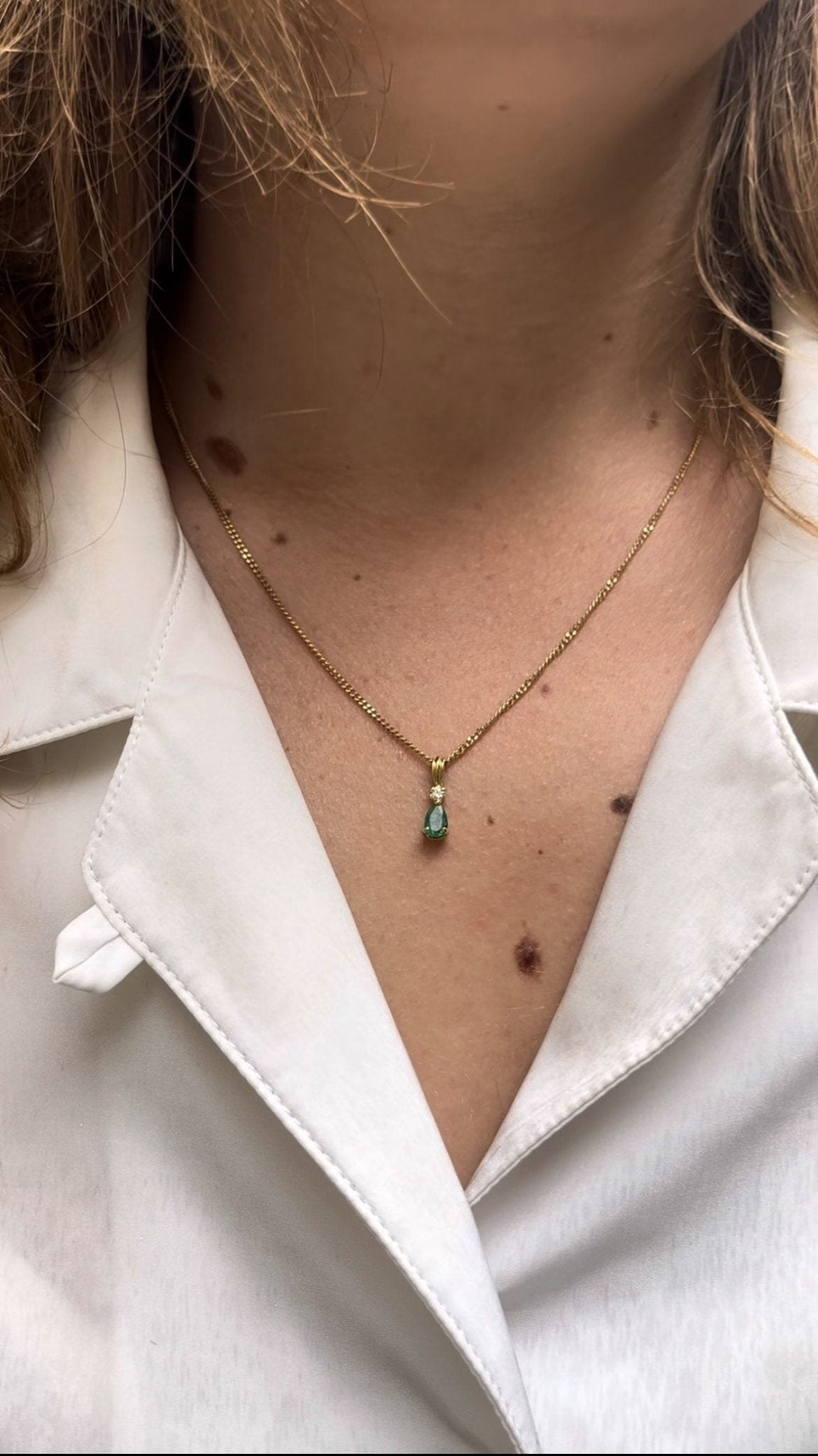 Pendentif Emeraude & diamant "Mélodie" - Elliade Paris