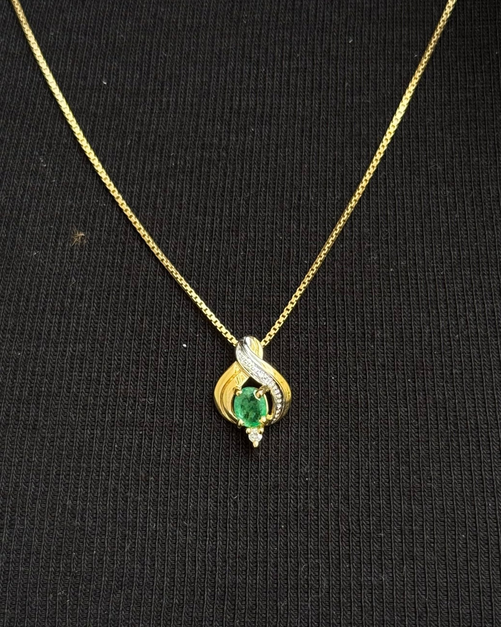 Pendentif Émeraude & Diamants "Sonia" - Elliade Paris